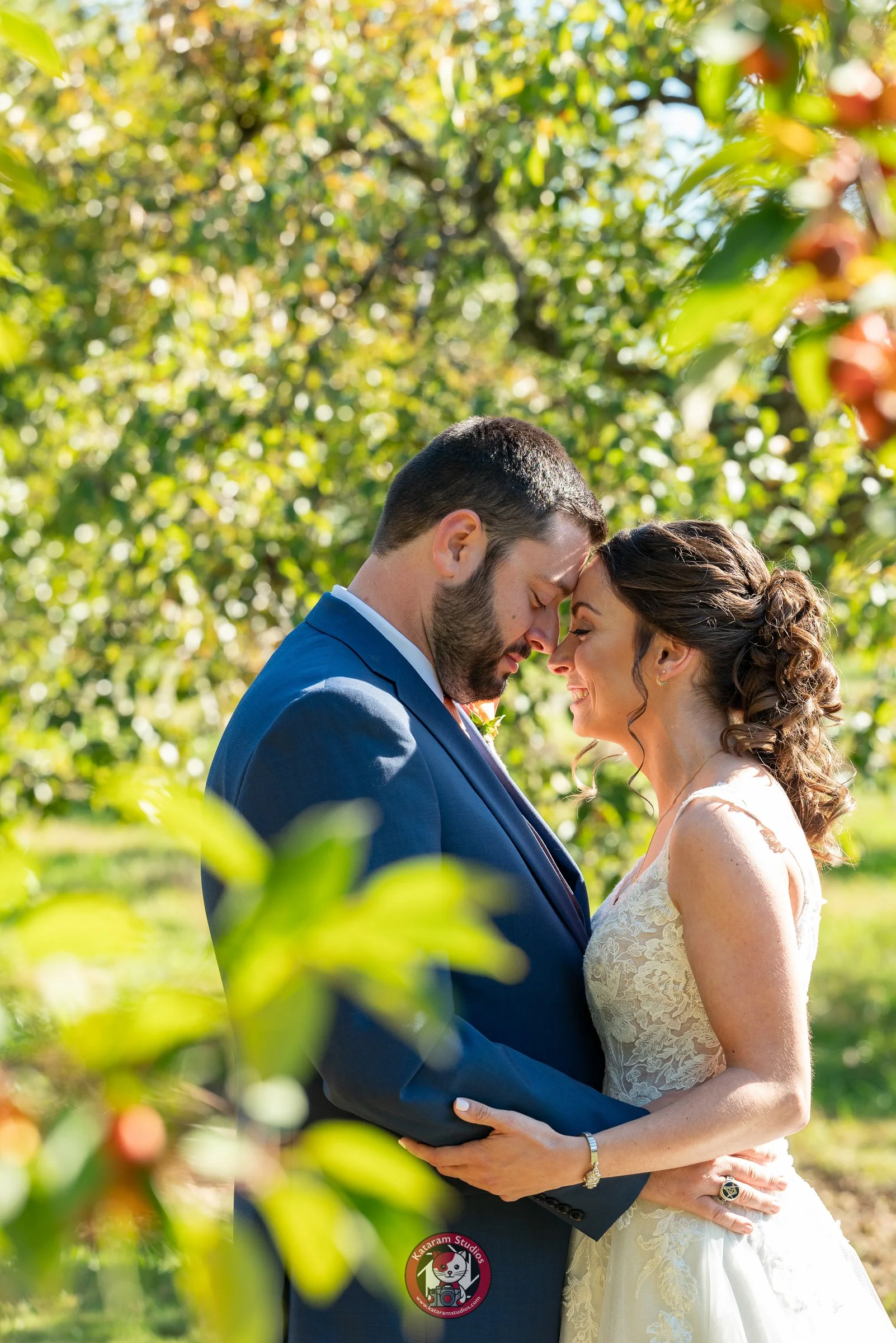Patrick and Rowan at Brooksby Farm Orchard