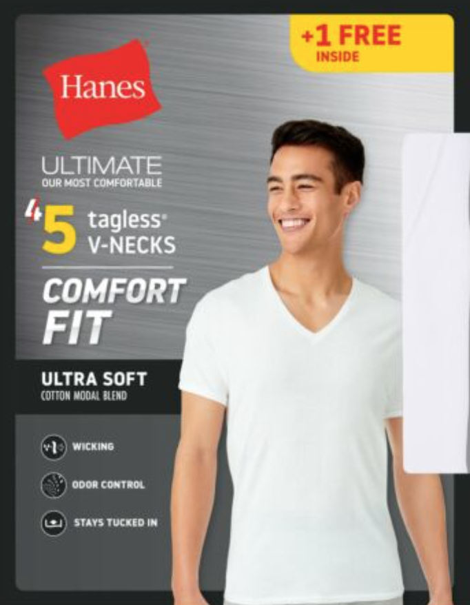 Steal! Hanes Ultimate Comfort Fit V-Neck T-Shirt 5-Pack Only $12.85 ...