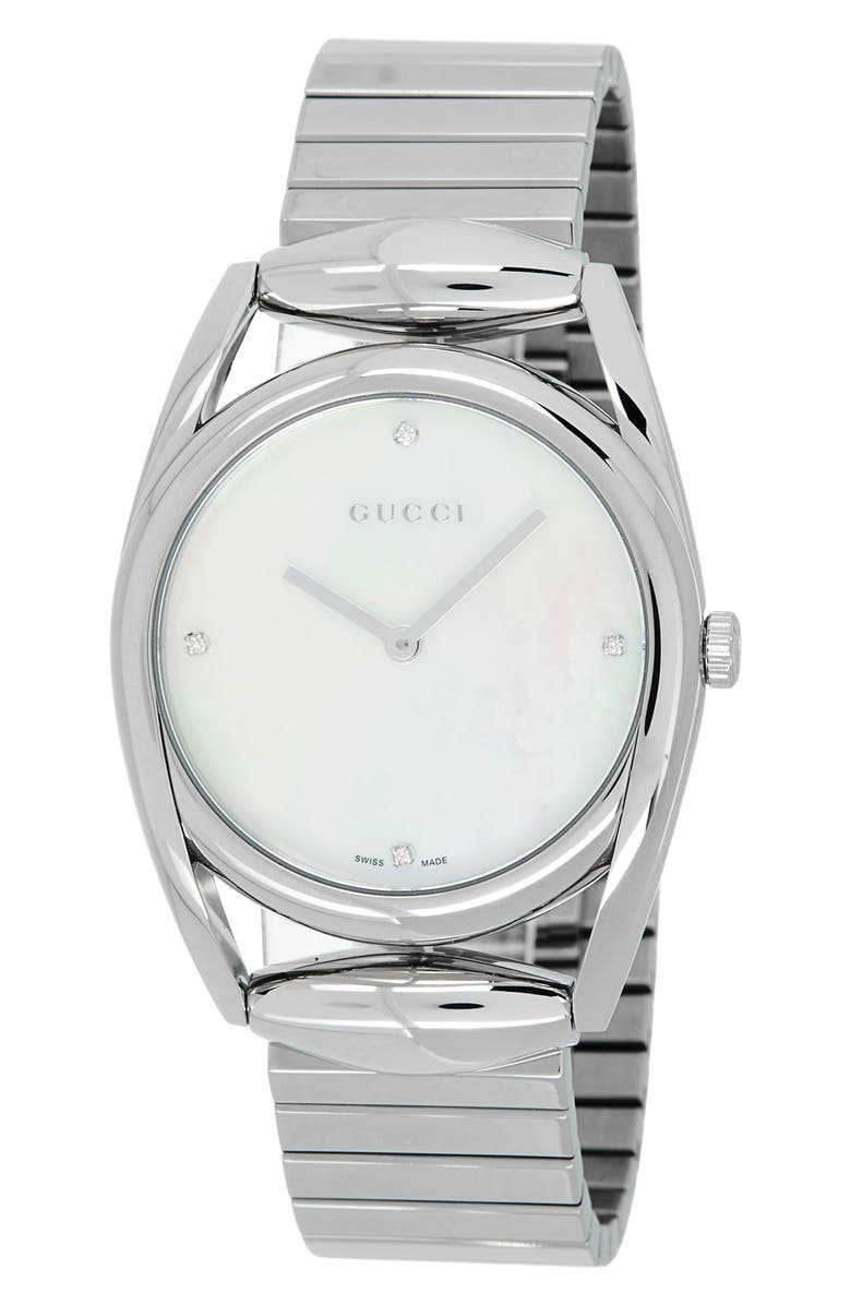 Nearly 60% OFF the Gucci Crystal Mother-of-Pearl Bracelet Watch