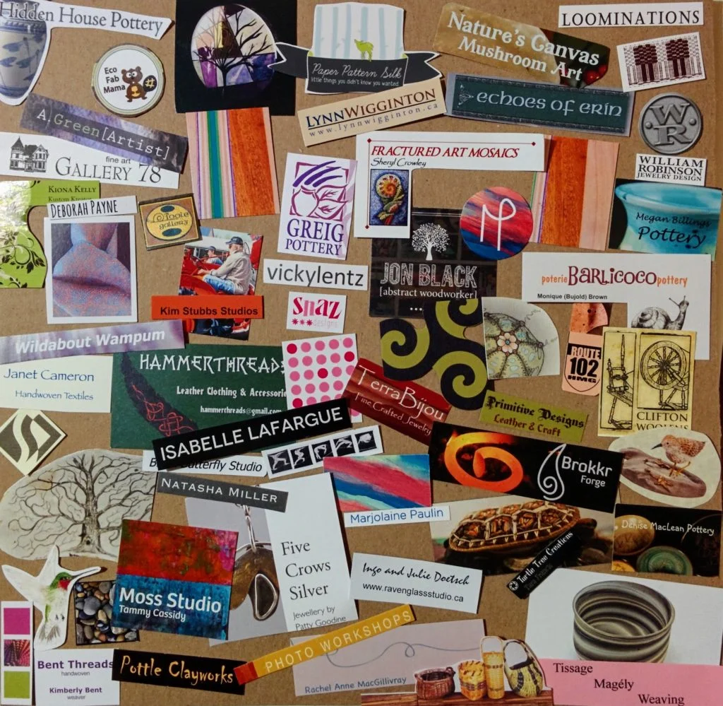 Snippets of Artists' Business Cards