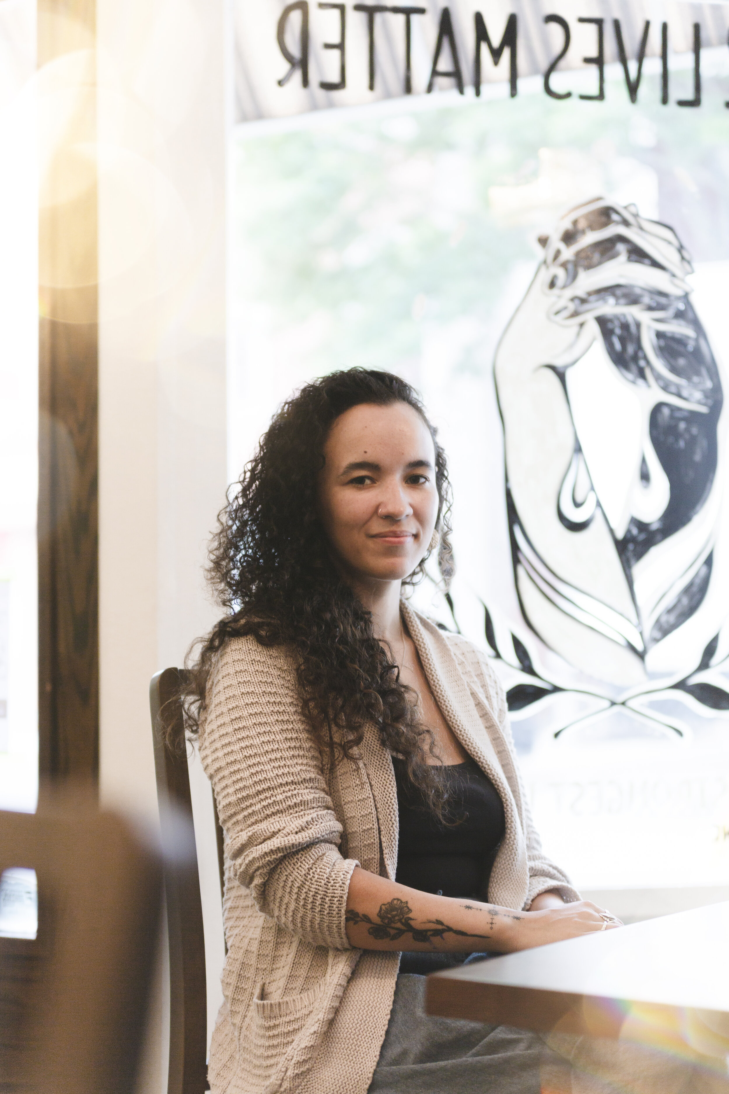 Artist Penny Heather said the painting helped her create a personal harmony. Photo by Hailley Fayle.