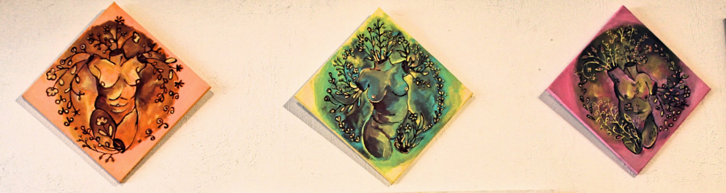 Three out of five pieces from Misha Milchenko’s series, This Body.