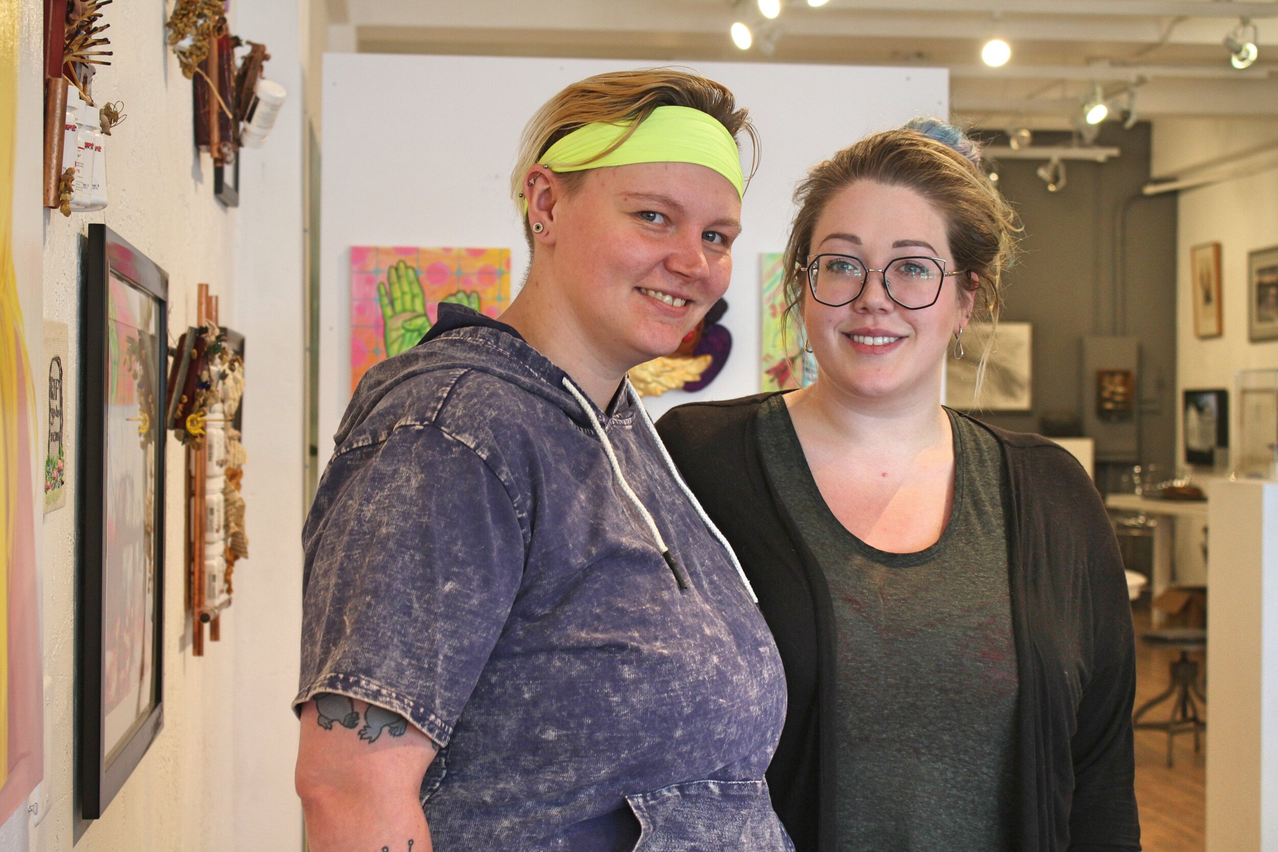 Linsay Nickum [left] and Amelia Thorpe [right] are both founding members of Pride NB and co-chairs of Fredericton Pride. 