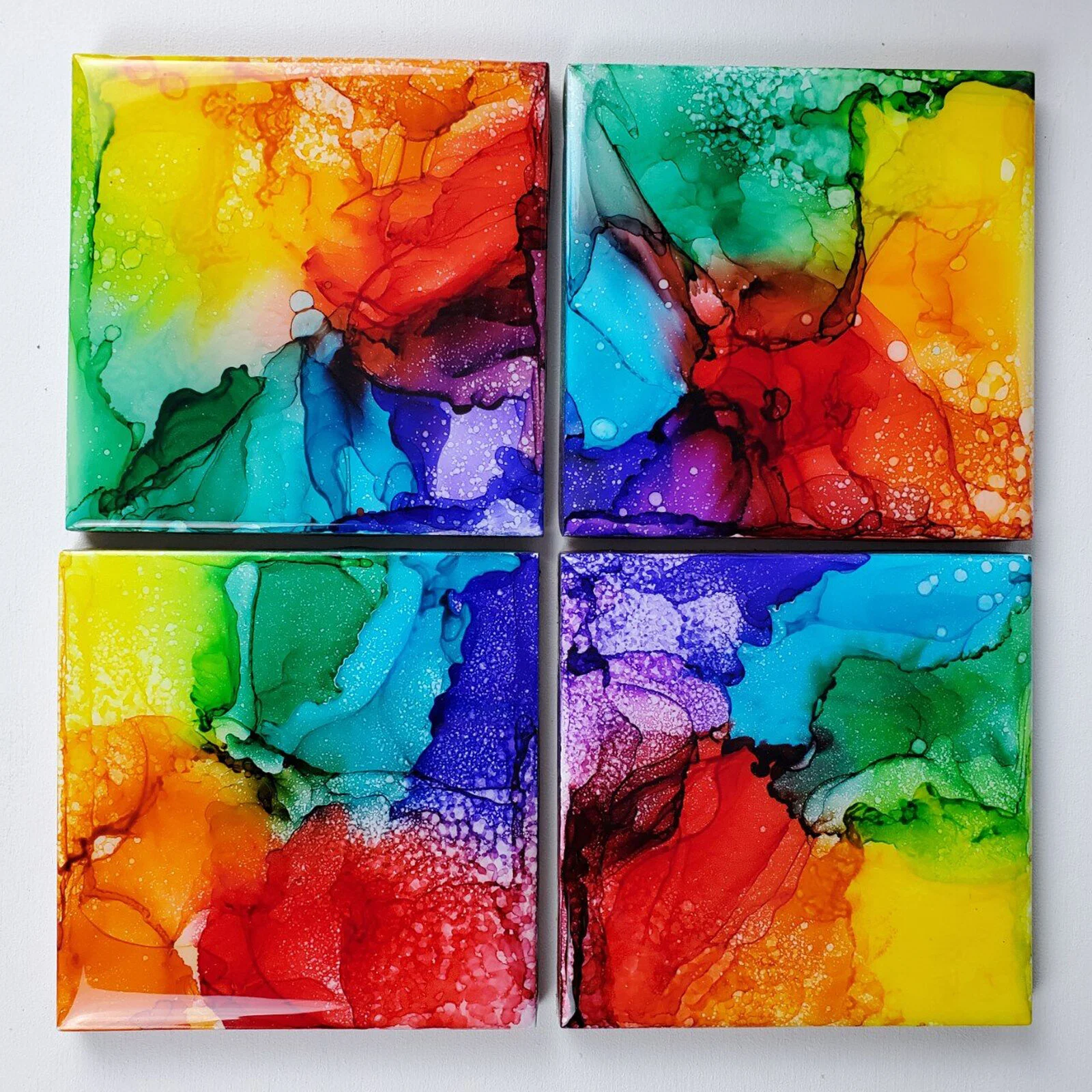 Rainbow Coasters, by Melissa Legresley