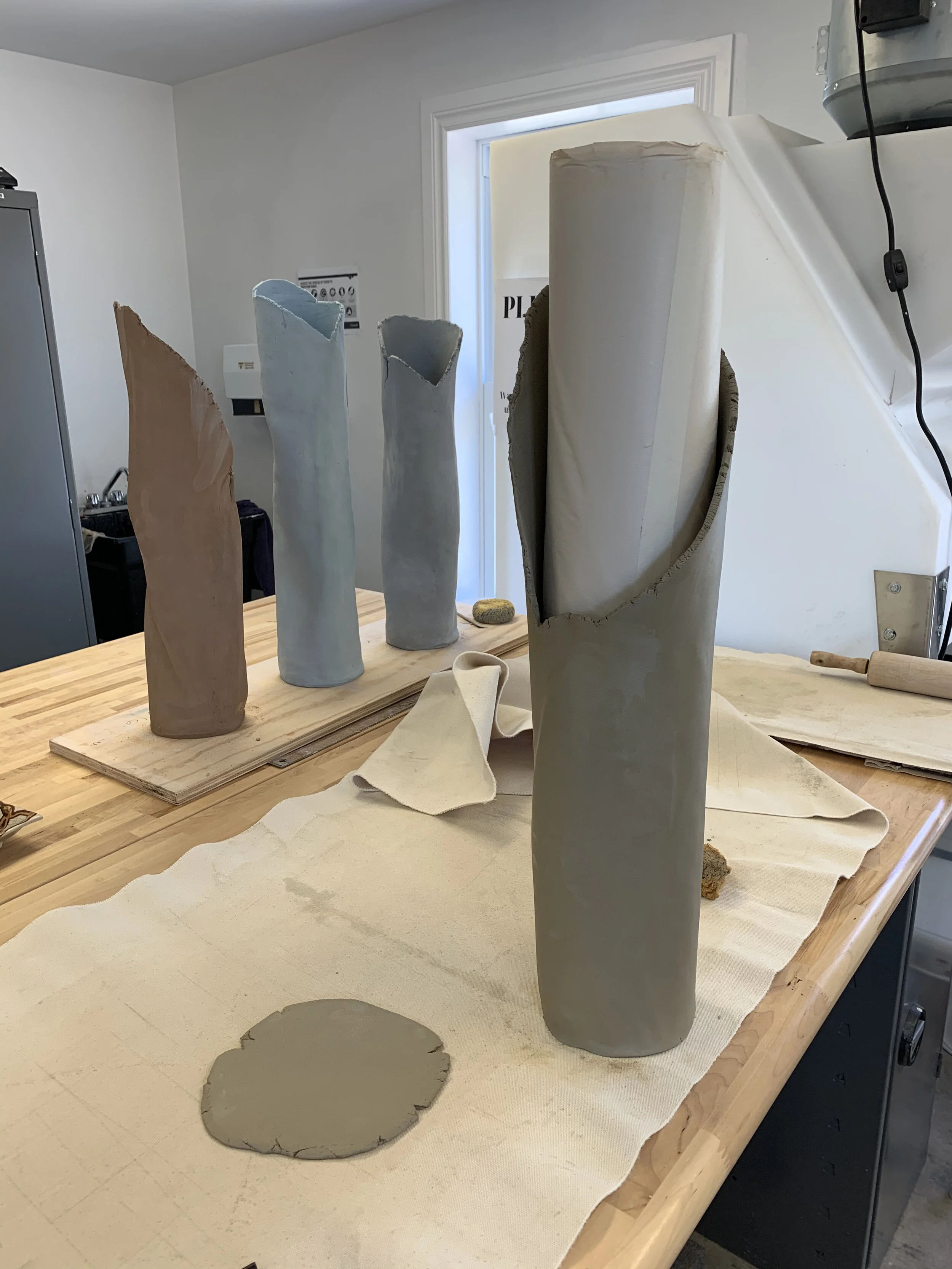 Matt’s way of shaping the vases.