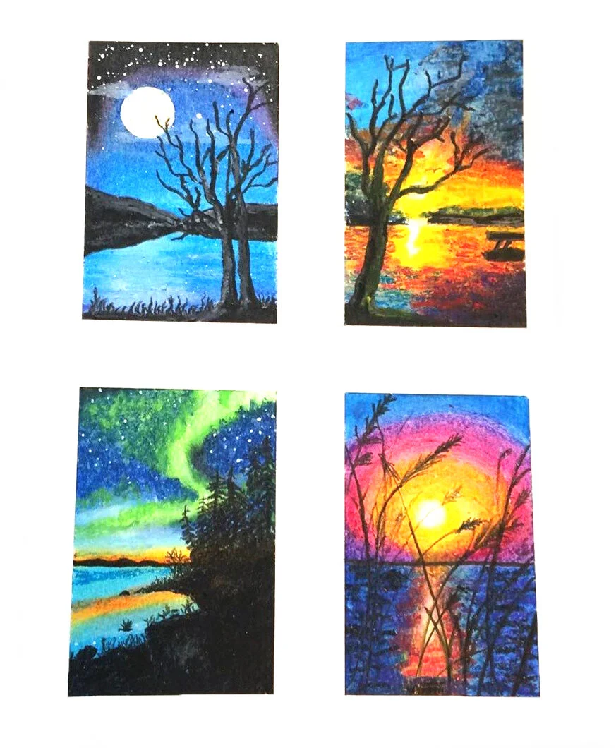 unique nature acrylic painting.