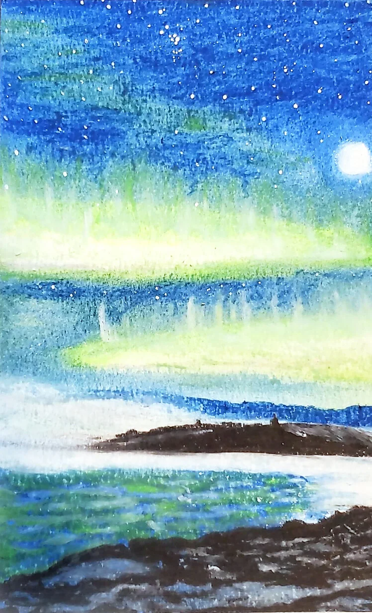  colourful oil pastel painting