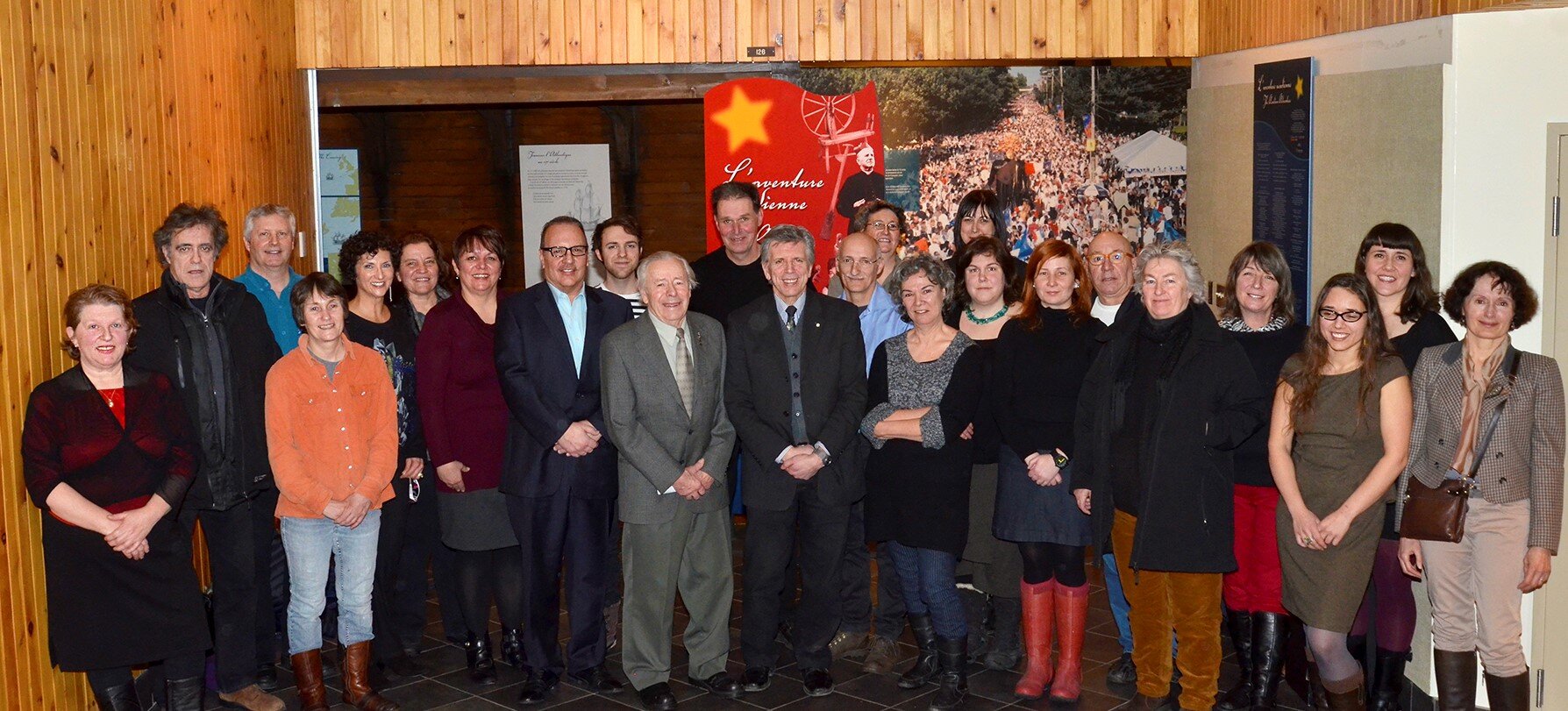  Figure 2.5 | Claude Roussel (centre) and to his right, Paul Édouard Bourque at the opening of the exhibition  50//50//50:50 ans/50 artists/50 oeuvres , 2014 