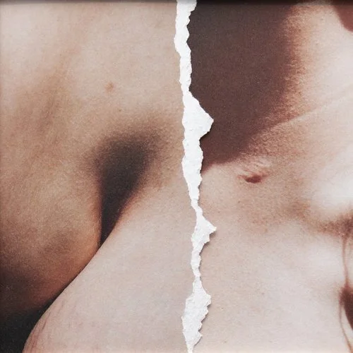 Marées , ripped colour photographs on wood panels, 8”x”8, 2019 by Annie France Noël