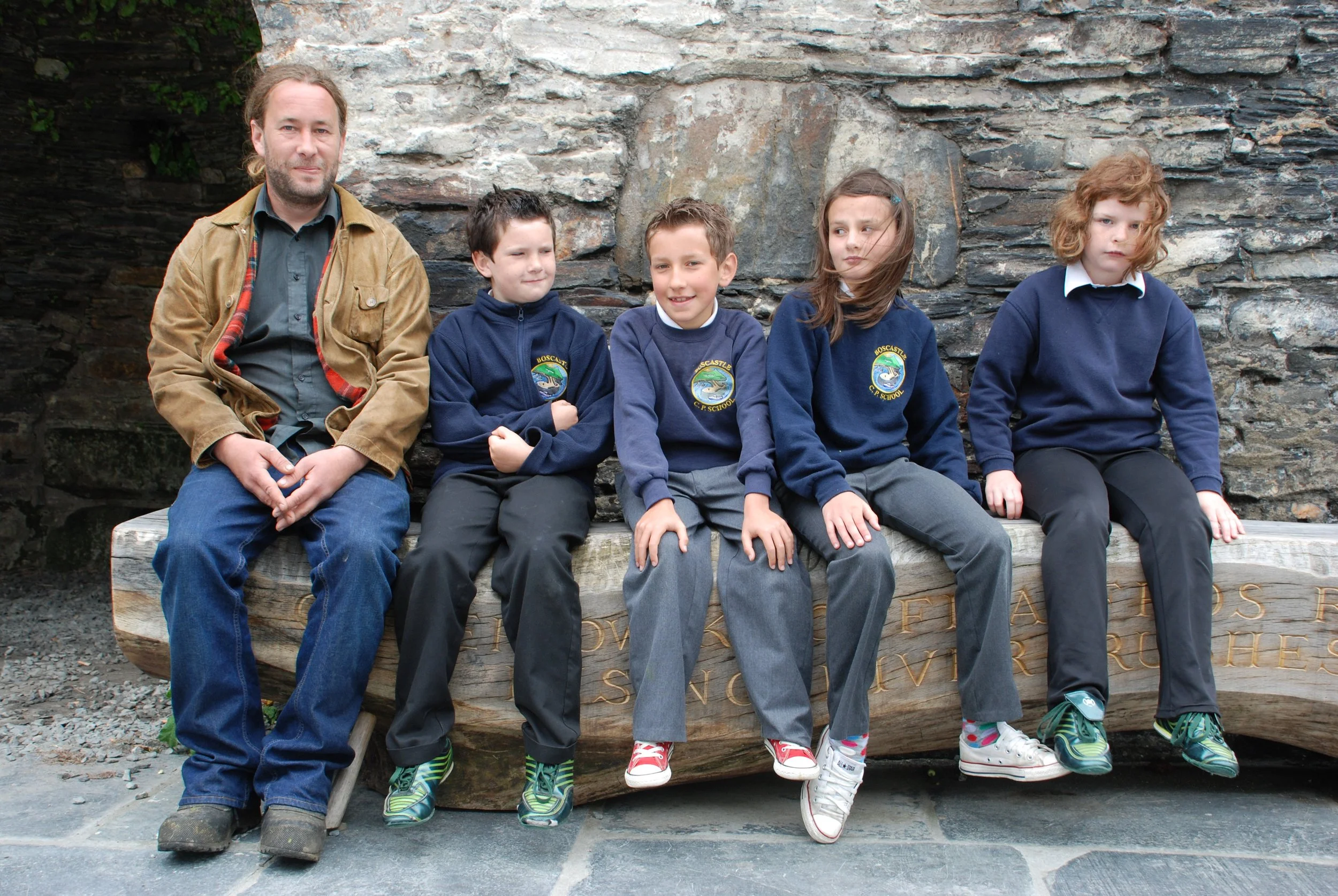 Col and pupils Boscastle.JPG