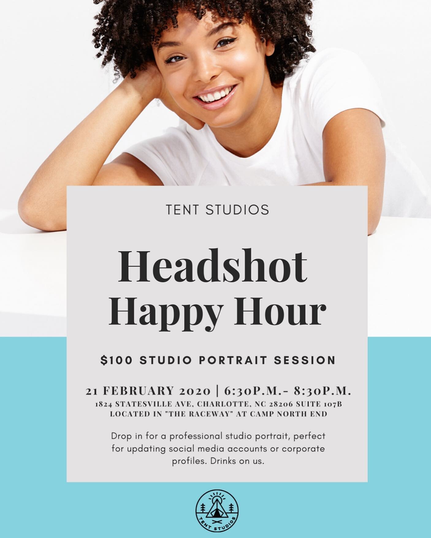 Friday! Come and join us! Drop in for a professional studio portrait ($100), perfect for updating social media accounts or corporate profiles. Drinks on us!!
Come find us at CampNorthend in the Raceway Building // @campnorthend