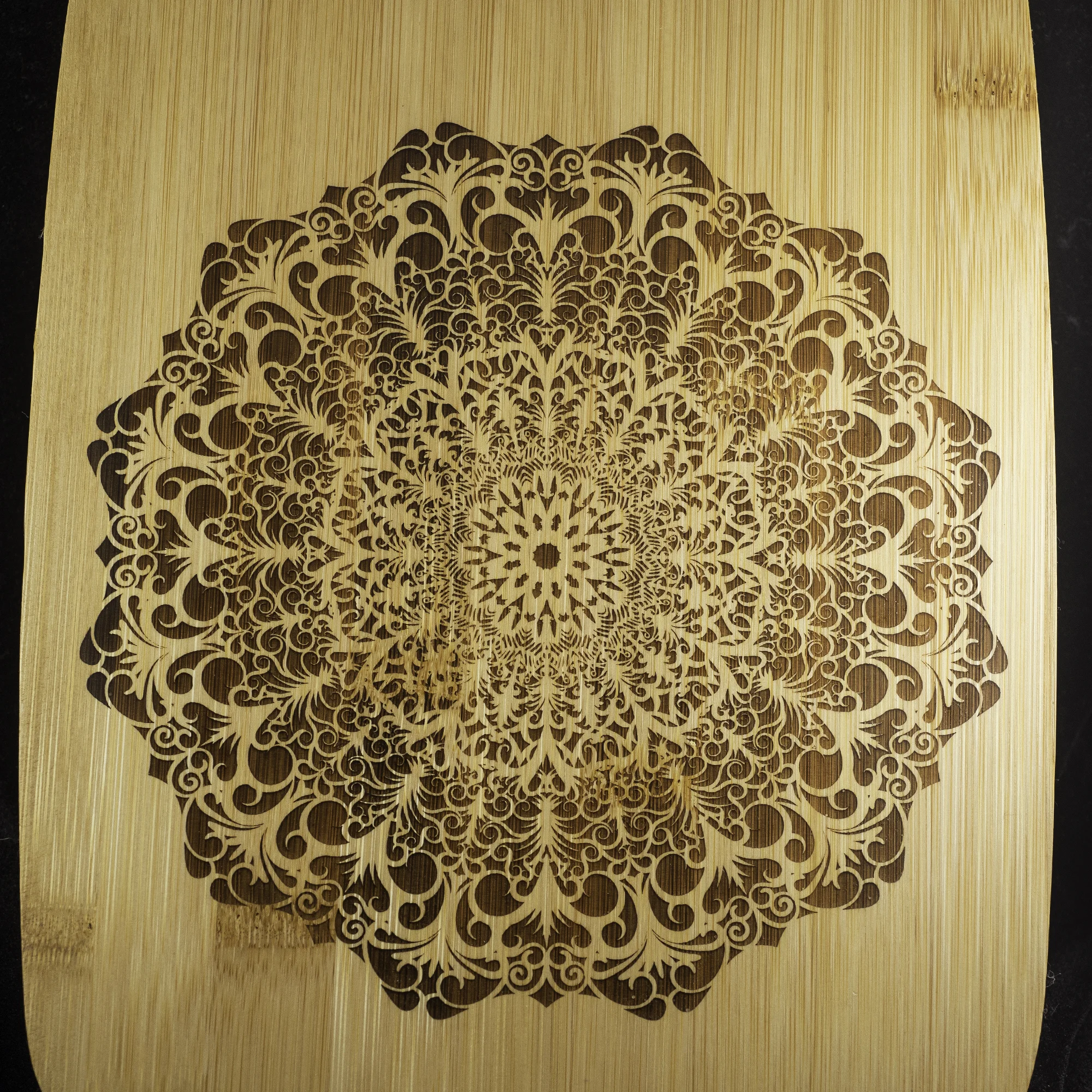 Floral Bamboo Serving Board Detail