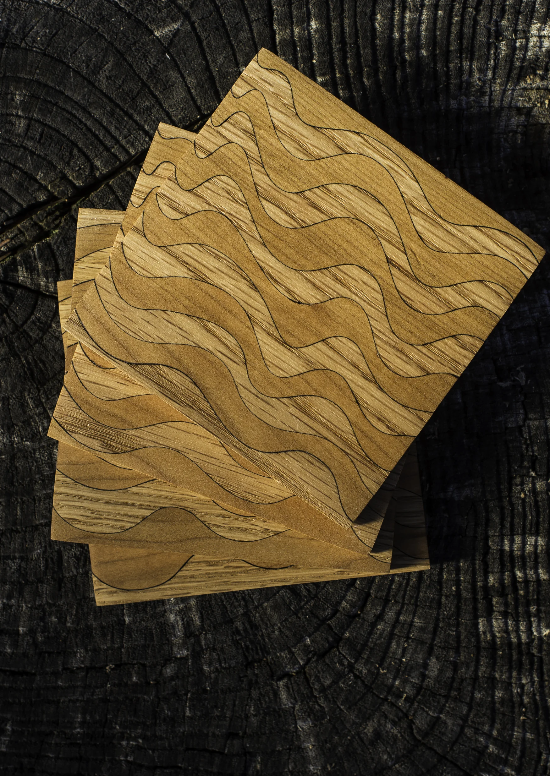 Custom laser cut coasters