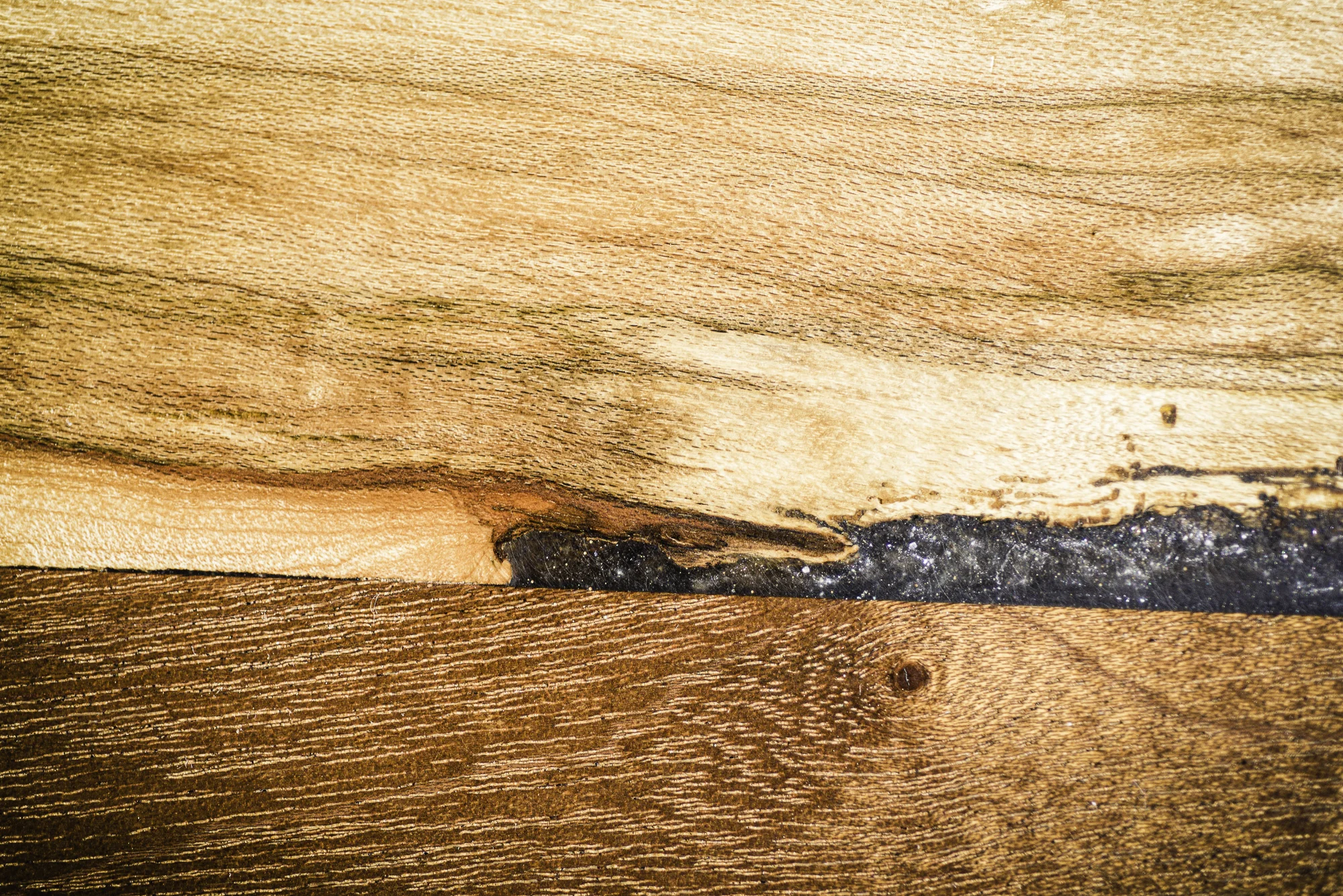 Live edge maple with gray epoxy