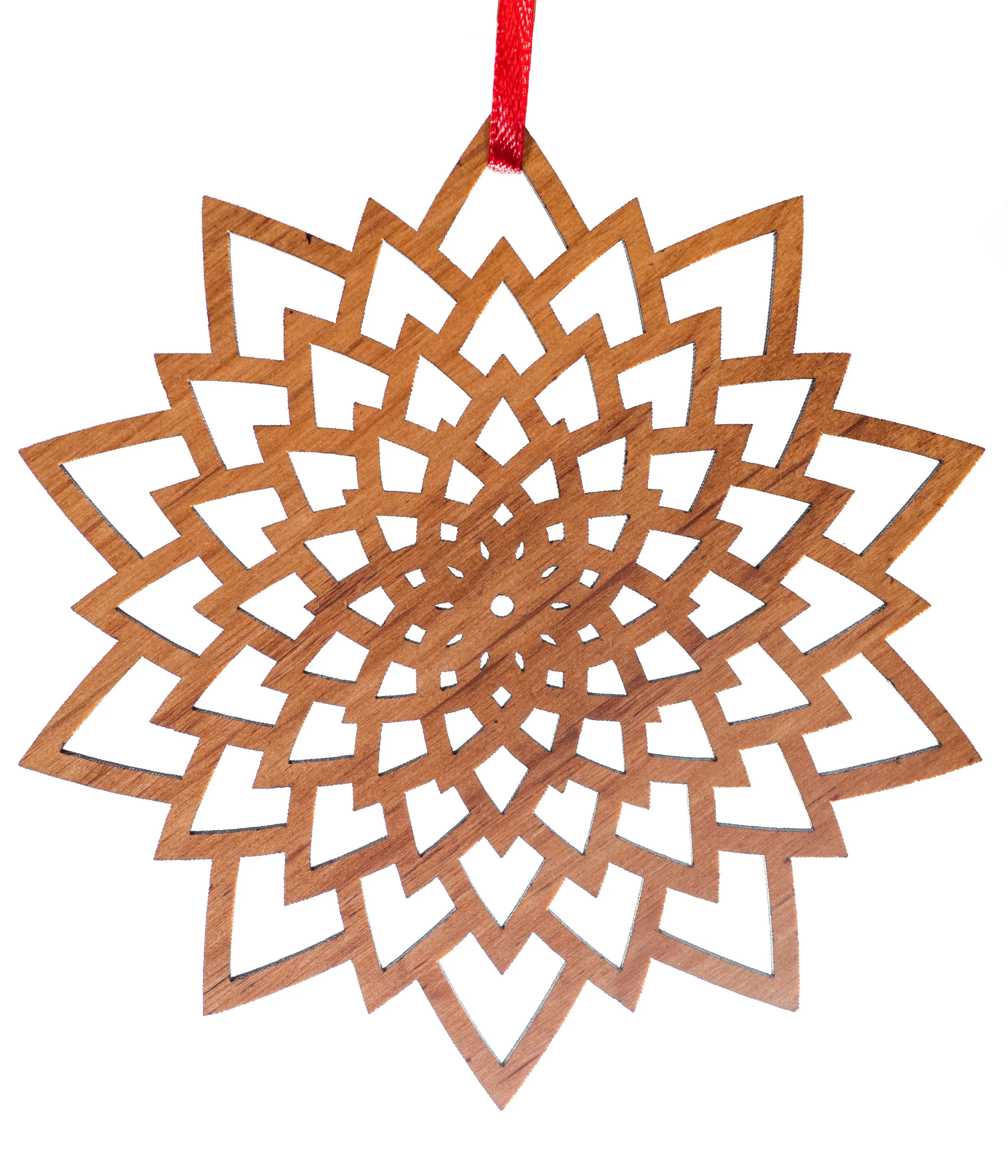 custom laser cut wood Christmas tree ornament