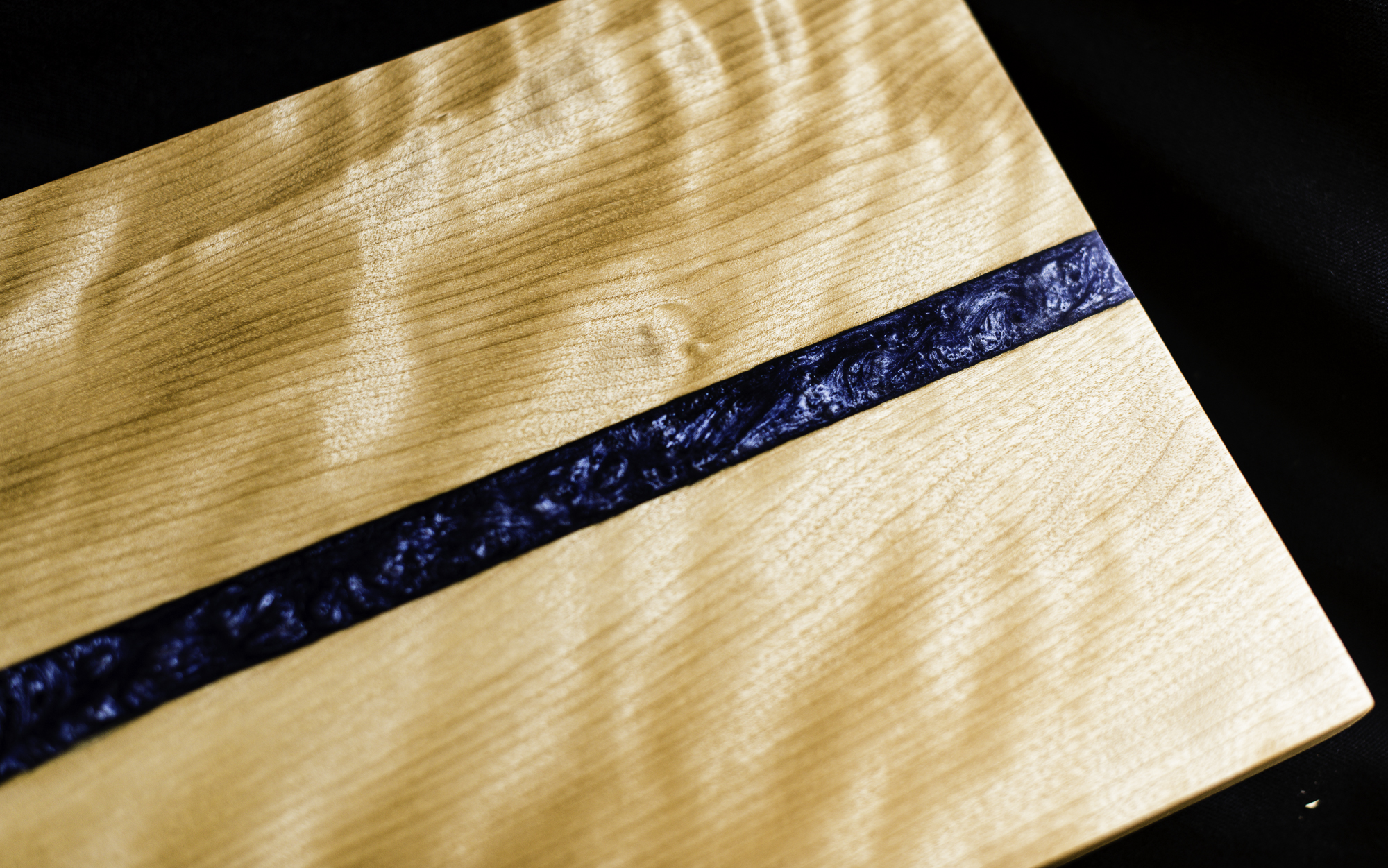 Figured Birch Blue Epoxy Charcuterie Board