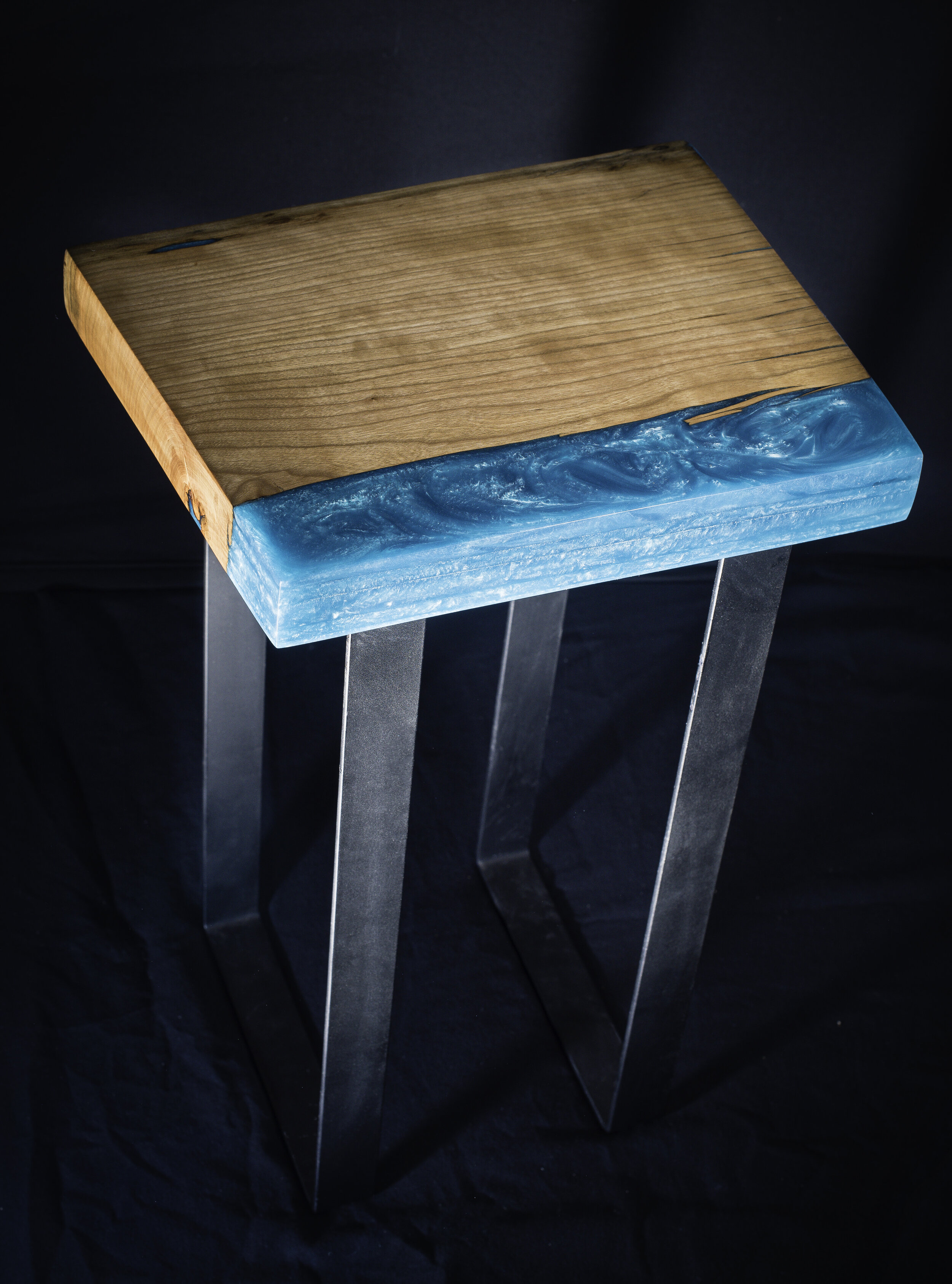 Cherry and Epoxy End Table