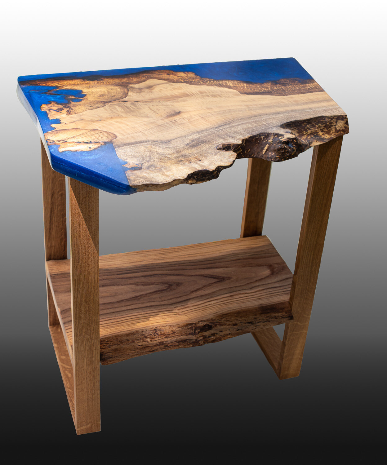 Epoxy and Elm End Table