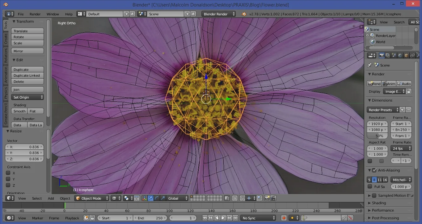 Blender 3D Flower Tutorial Part 3 — Malcolm Donaldson