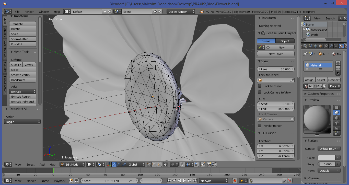 Blender 3D Flower Tutorial Part 3 — Malcolm Donaldson