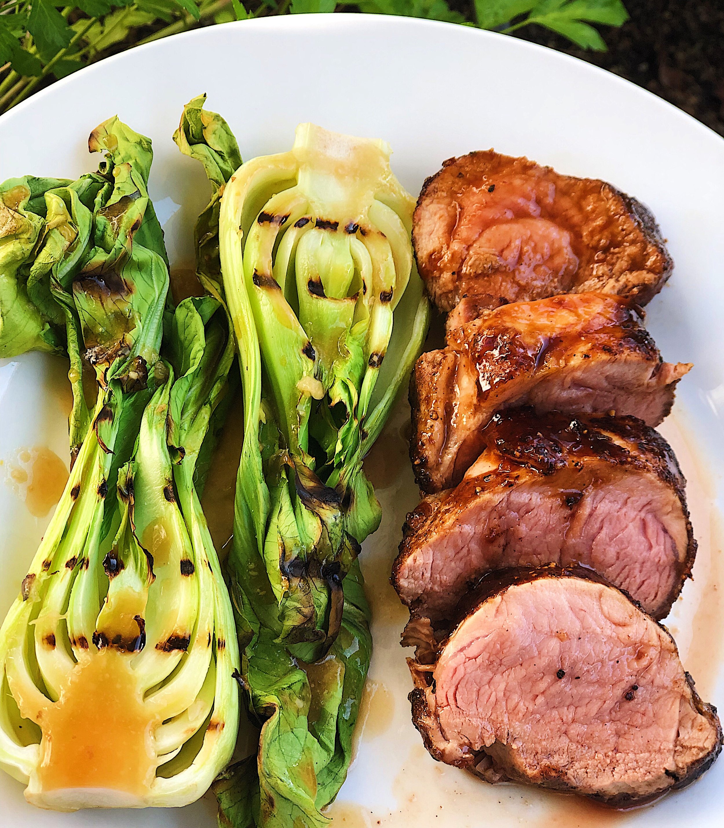 Five Spice Pork Tenderloin with Grilled Bok Choy — Rockin Meals
