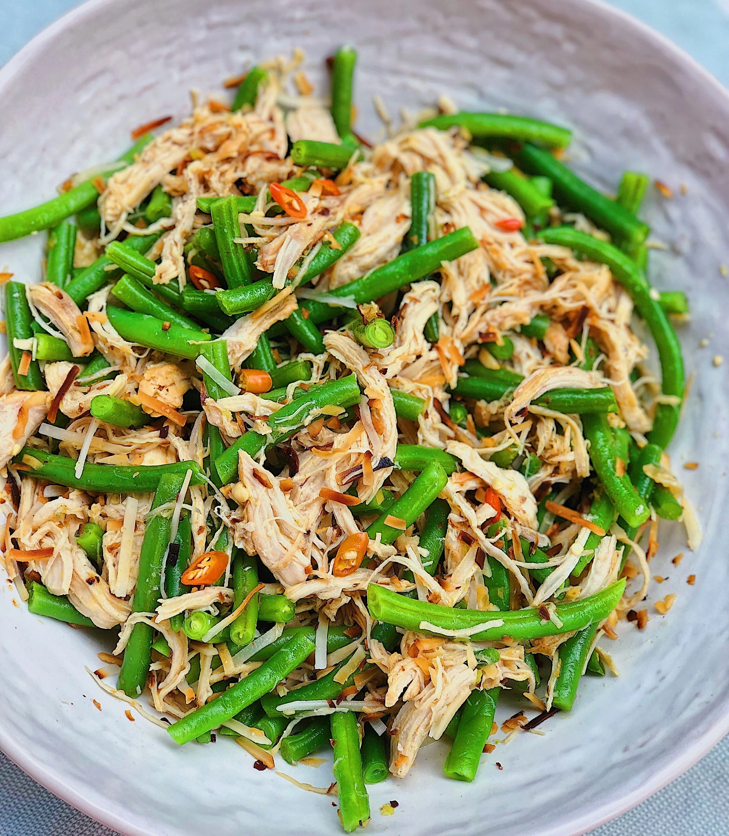 Lemonade Inspired Pineapple Chicken Green Bean Salad — Rockin Meals