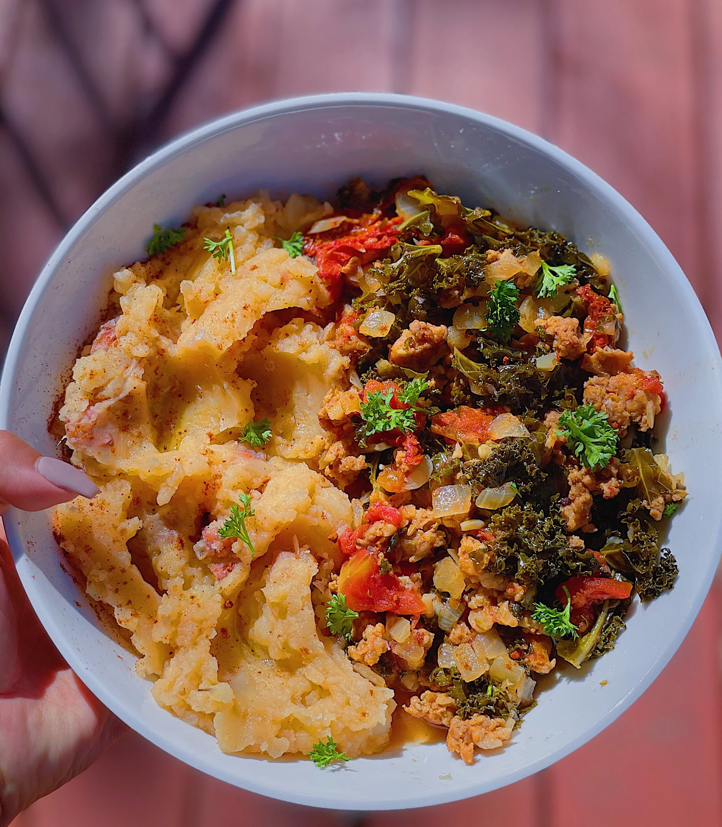 Crockpot Sausage Kale Stew w/ Mashed Potatoes — Rockin Meals