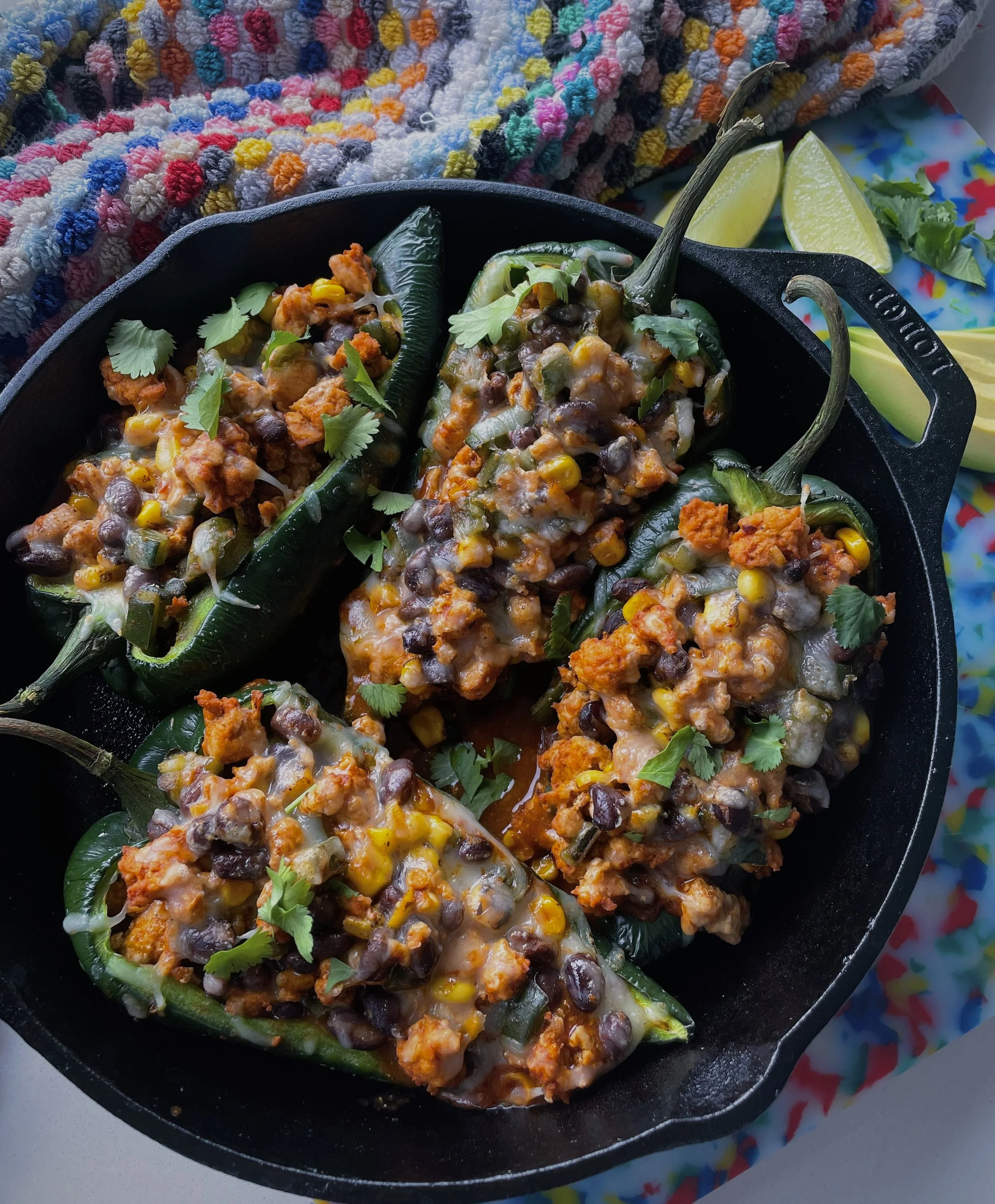 Turkey Enchilada Stuffed Poblano Peppers — Rockin Meals