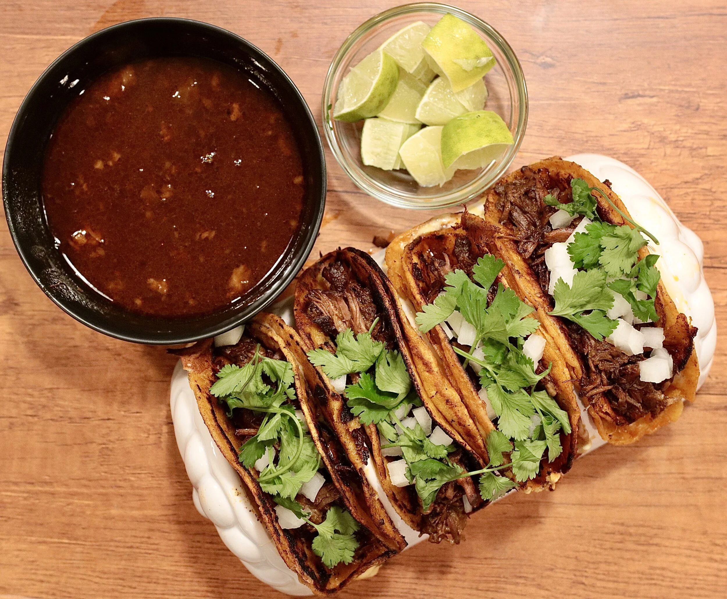 Beef Birria Tacos w/ Consomé