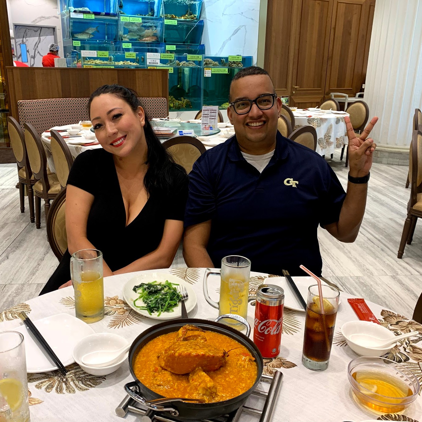 Tessa and I at Long Beach Seafood Singapore, Stevens Location