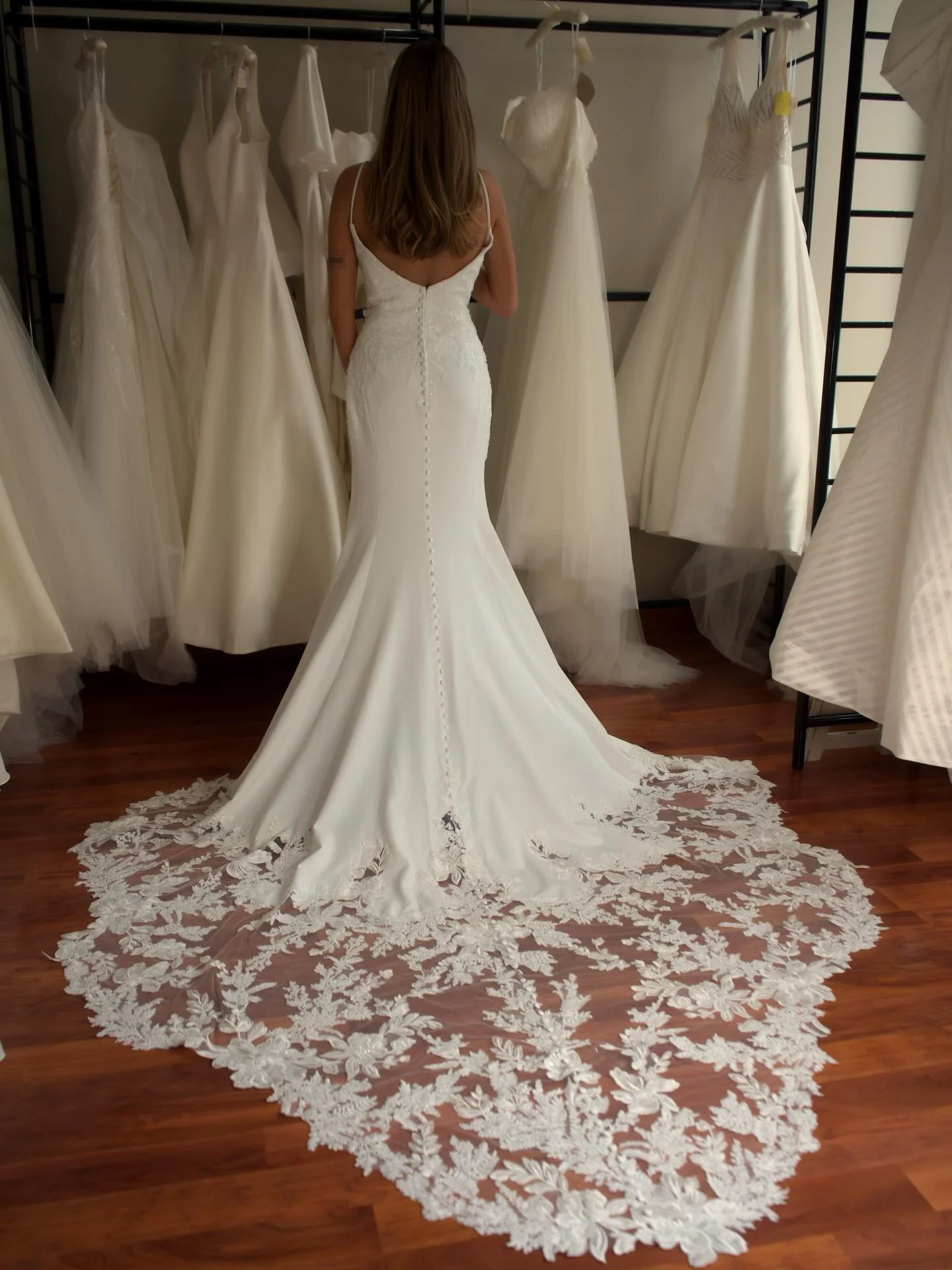 sometimes the only accessory you need is a gorgeous train✨

Call us at 507-386-0861 to schedule your bridal appointment today!