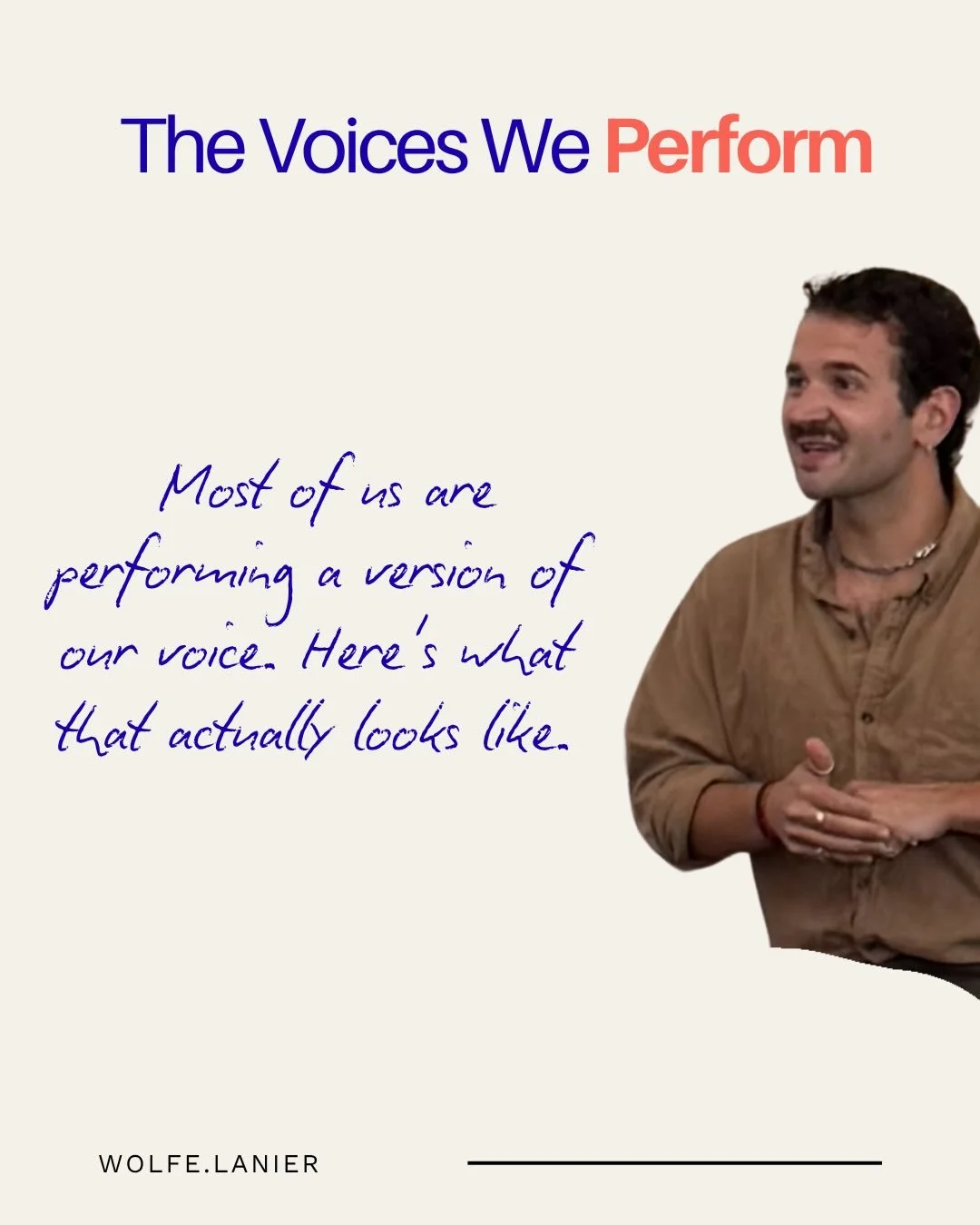 The gap between the voice you perform and the voice you own is a REAL THING. 

Wow, how much easier would it be to not perform any more 

Wow wow wow 🤯 

#communication #connection #speaking #voice #publicspeaking