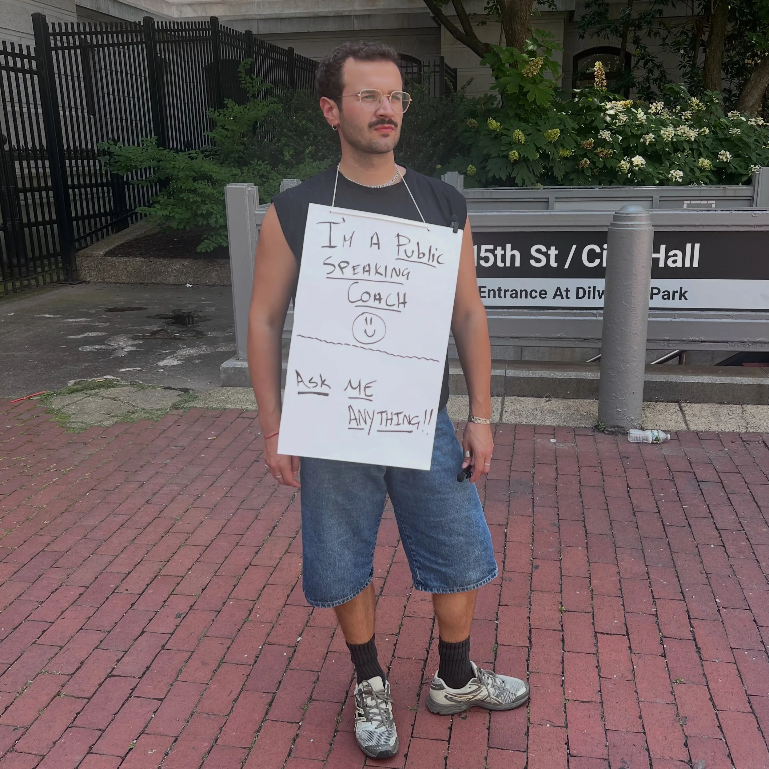 I&rsquo;m a public speaking coach. It takes real bravery to approach someone on the street like me! 

Come say hey :) you&rsquo;ll feel better on the other side