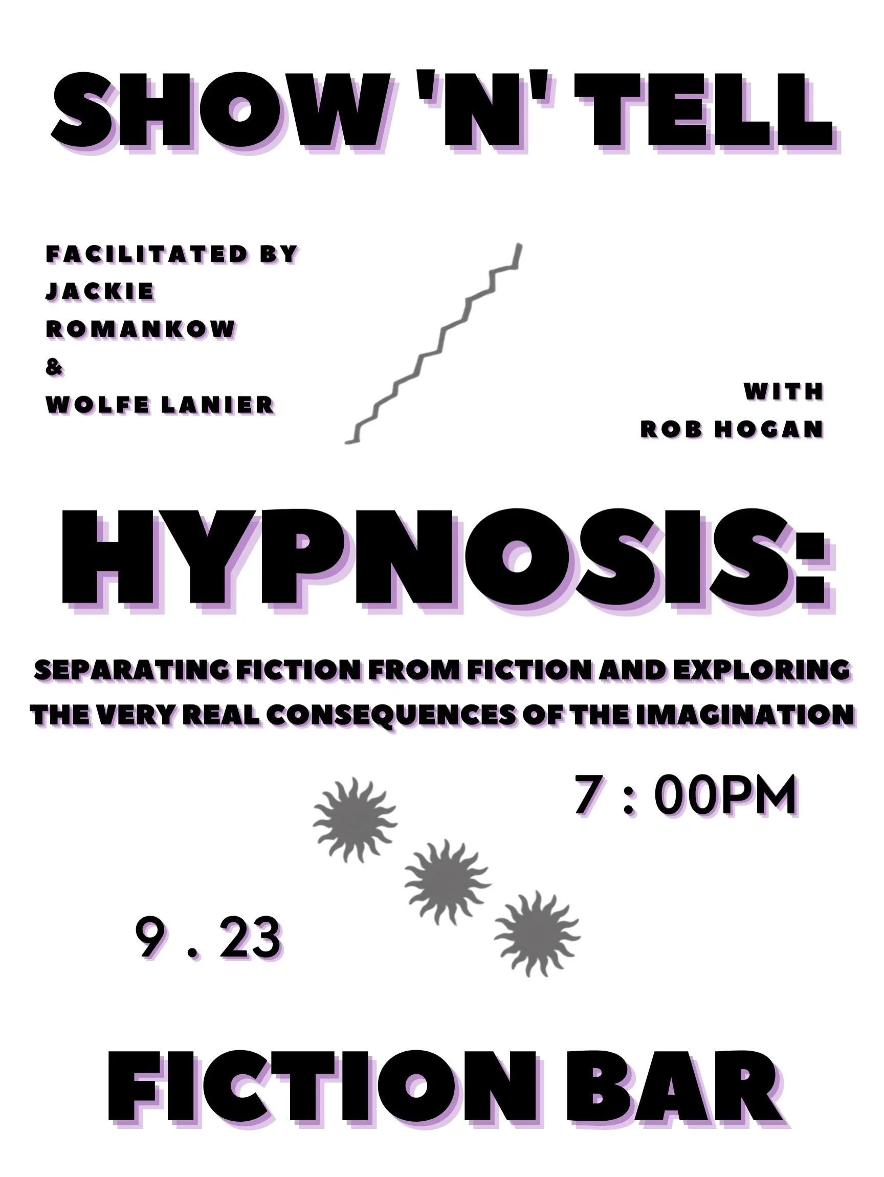 We started this to bring hobbies and passions back into our adult lives, tapping into our most primal instinct: storytelling. ✨

SO here we are with number 3! 

Hypnosis: What the Heck?

with Poet, Musician &amp; Hypnotherapist @hobshogan

Separating