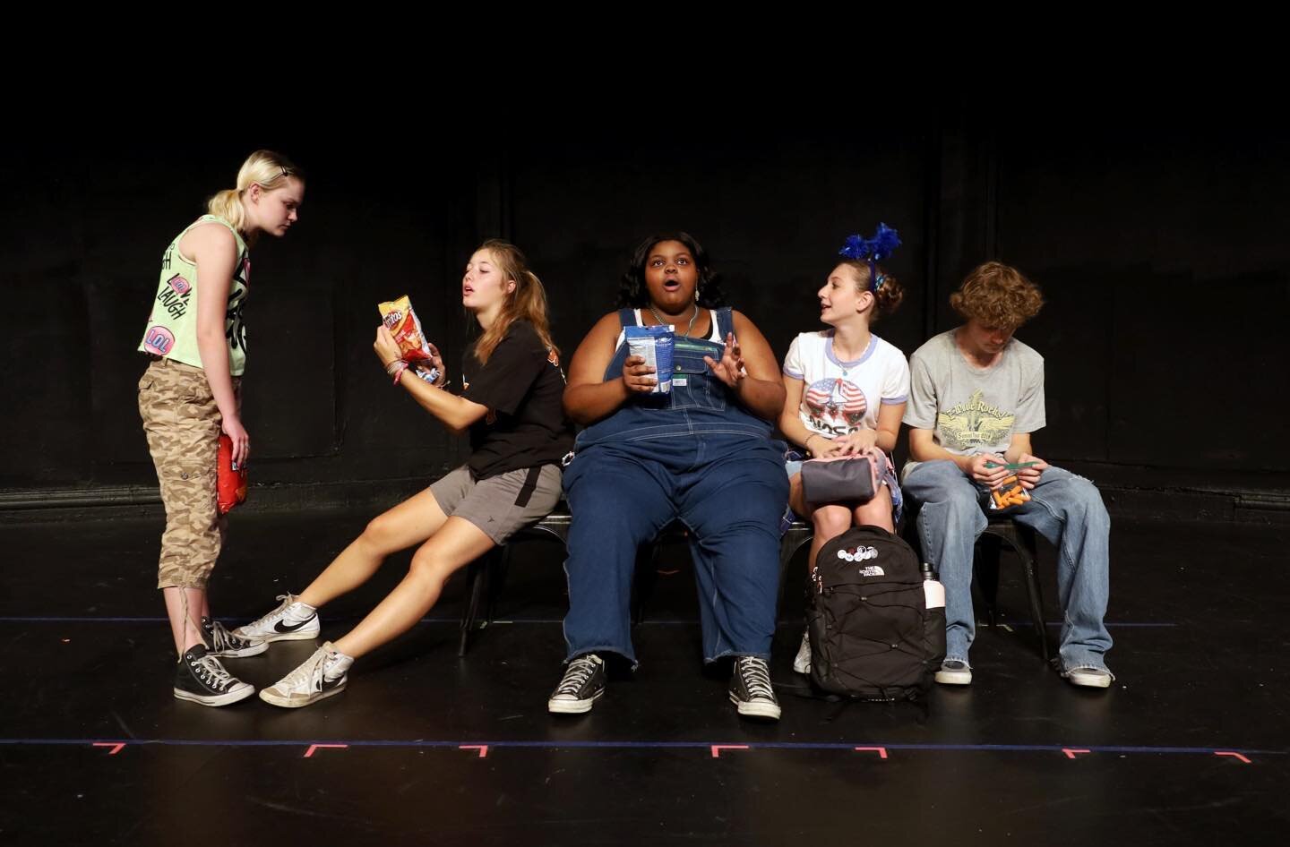 Photos are in from @kidztheater incredible production of Everyday Charlie. Pictured here left to right: Jules, Rachel, Patti, Sam &amp; Andy from the Meteor Cast. 

Comment your favorite line from this scene &mdash;&mdash;&gt;

#newmusical #everydayc