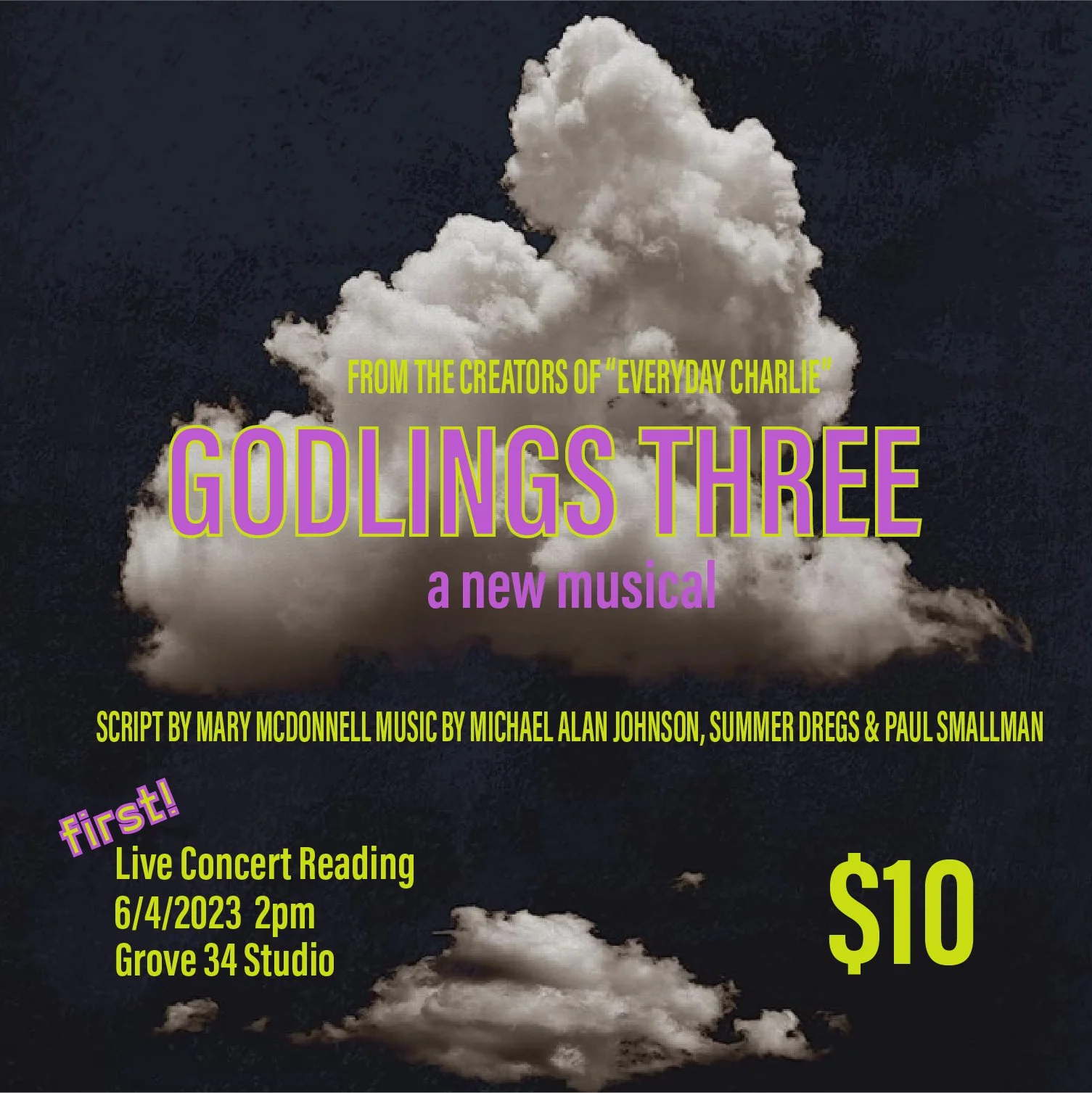 Live Concert Reading - Godlings Three, a new musical