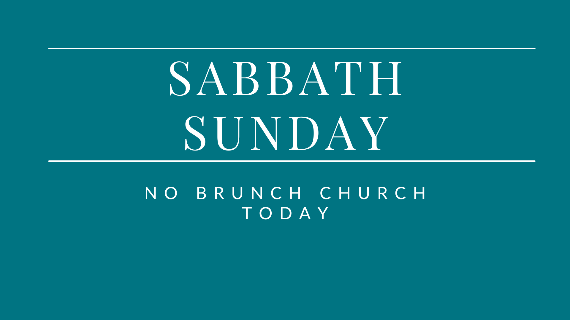 Sabbath Sunday