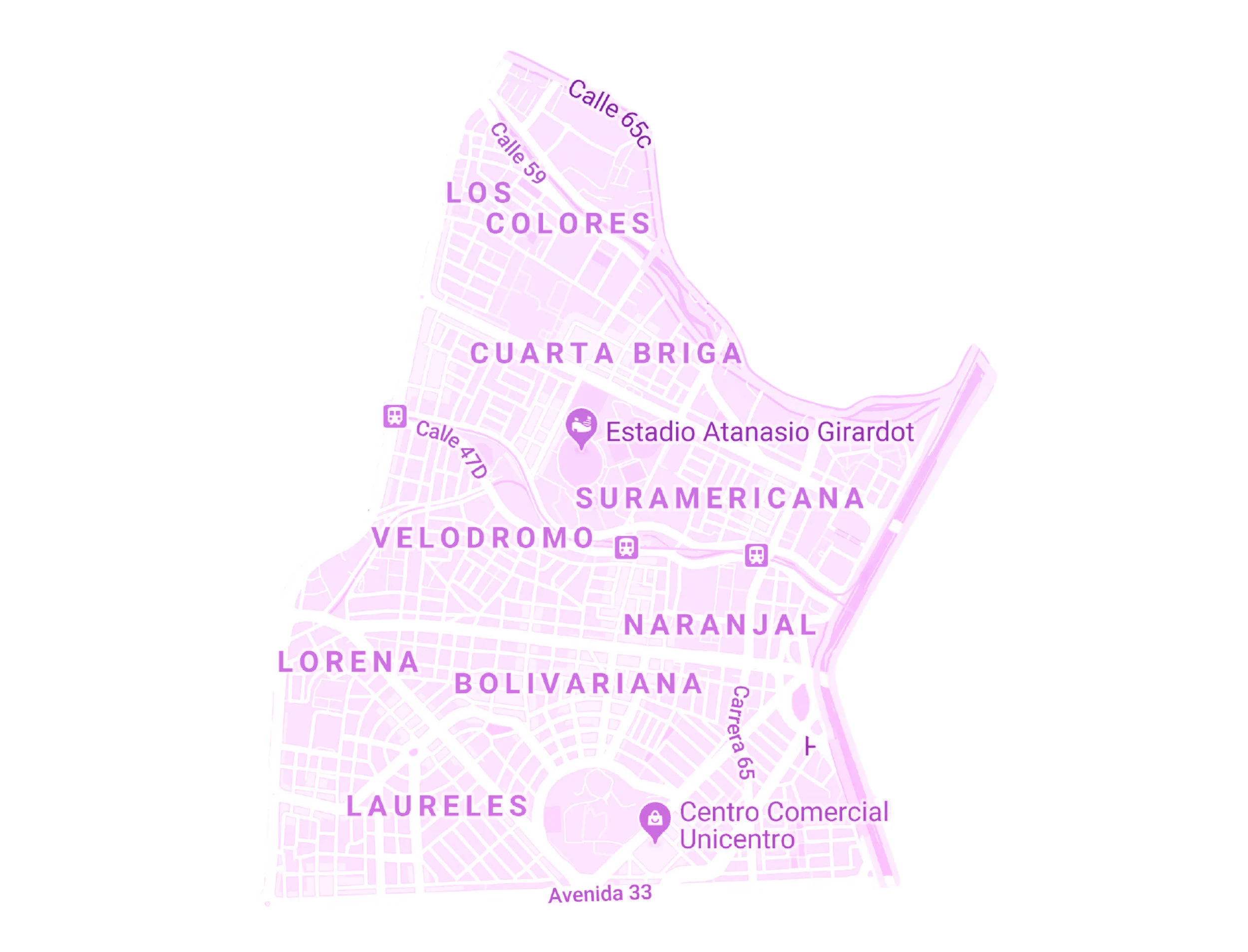ZONA ÉXITO ROBLEDO BARRIOS: LOS COLORES, 4 BRIGADA, VELÓDROMO, SURAMERICANA, NARANJAL, BOLIVARIANA, LAURELES Y LORENA.