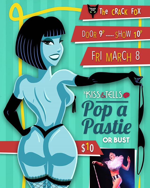 Our season kickoff event, Pop a Pastie or Bust is coming up on Fri, Mar 8 @crackfoxstl! Hang out with the gang and find out what stories we'll be telling this year.
Love what we do and want to make sure we keep doing it? Come out to the show and help spread the word!
#thekissandtells #burlesque #burlyq #dance #aerial #singing #singandstrip #performance #fundraiser #goseeashow