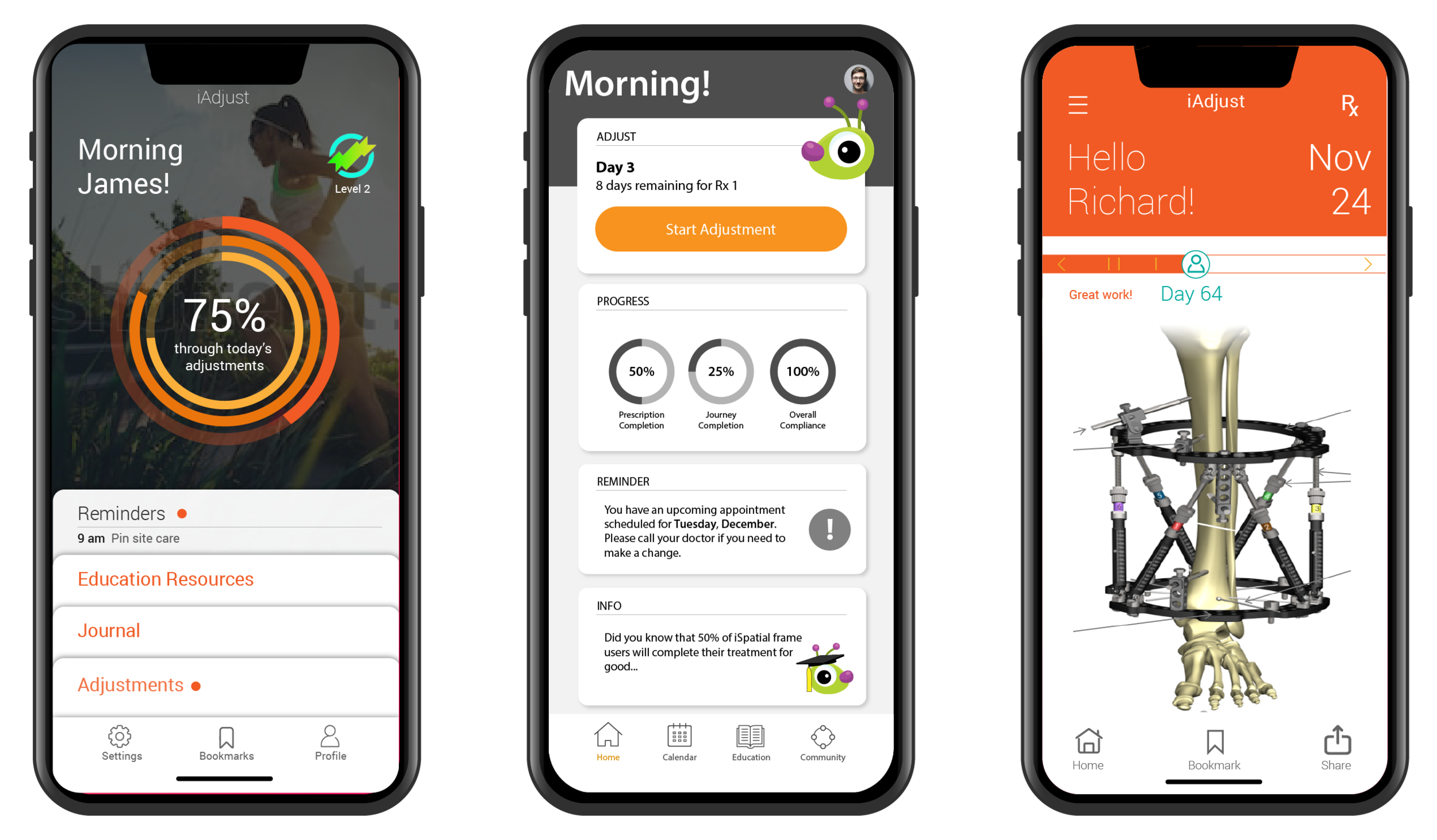 Three divergent concepts emerging from our concept session. We developed several screens into mid-fidelity wireframes for client review.