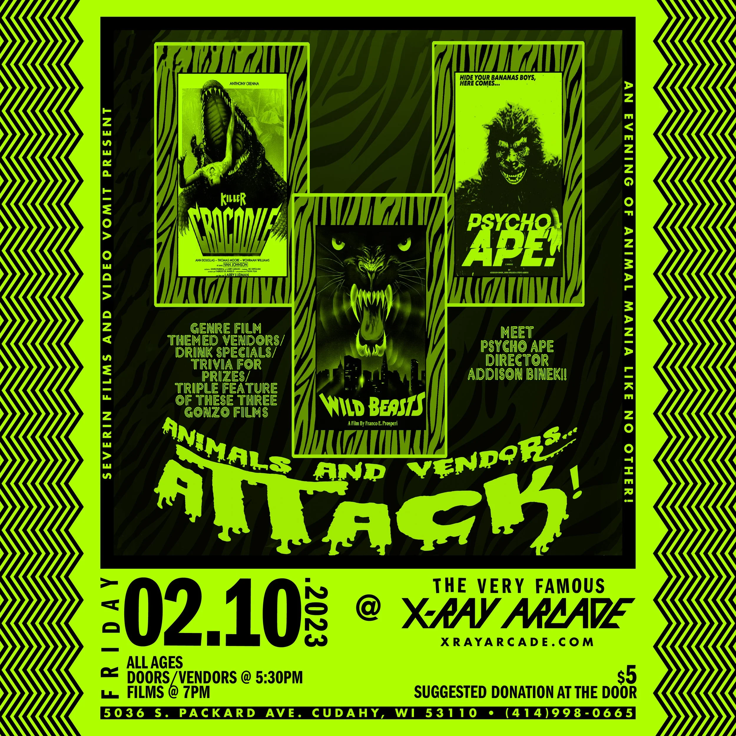 Animals and Vendors....ATTACK!!! Triple Feature Movie Night!