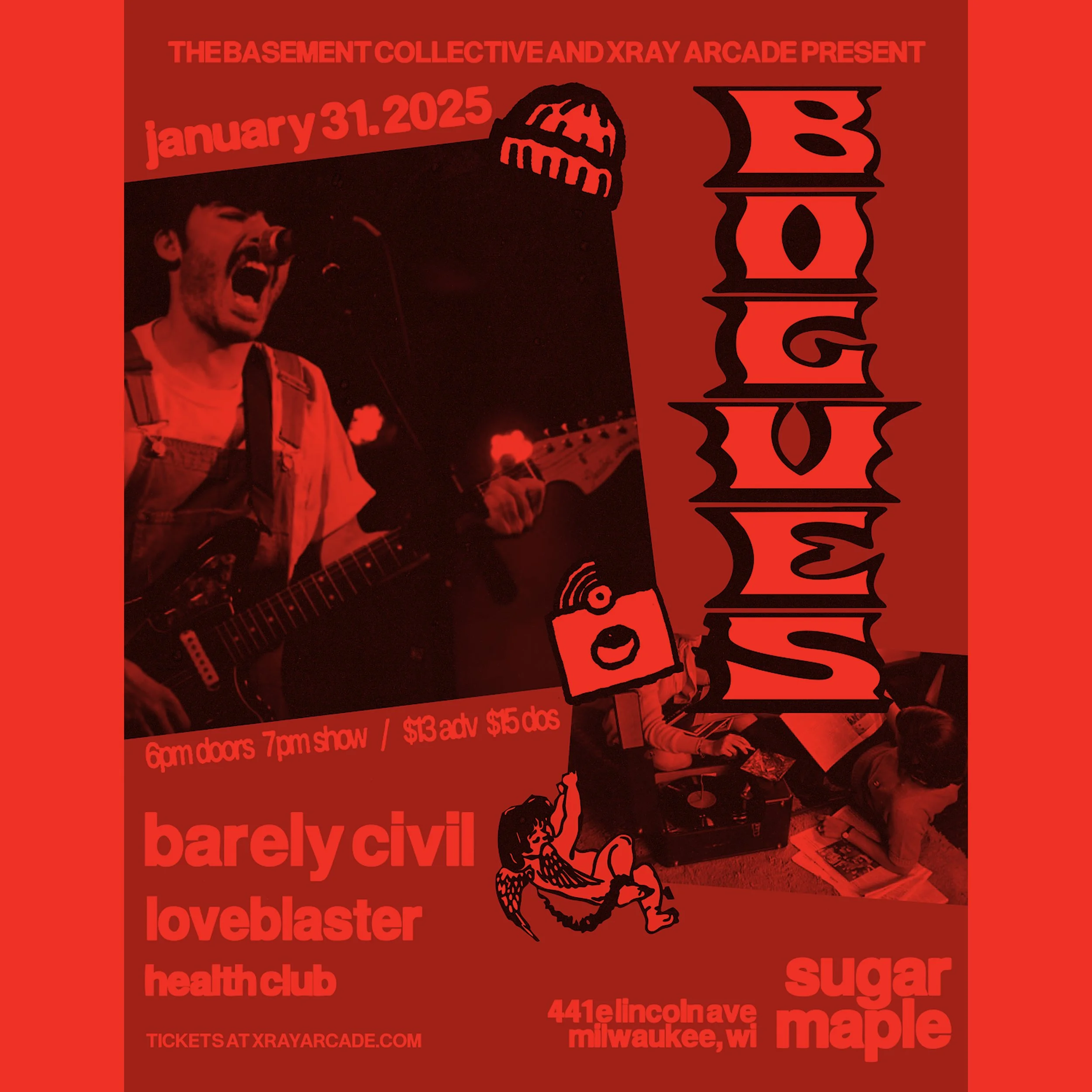 @ SUGAR MAPLE: Bogues / Barely Civil / Loveblaster / Health Club