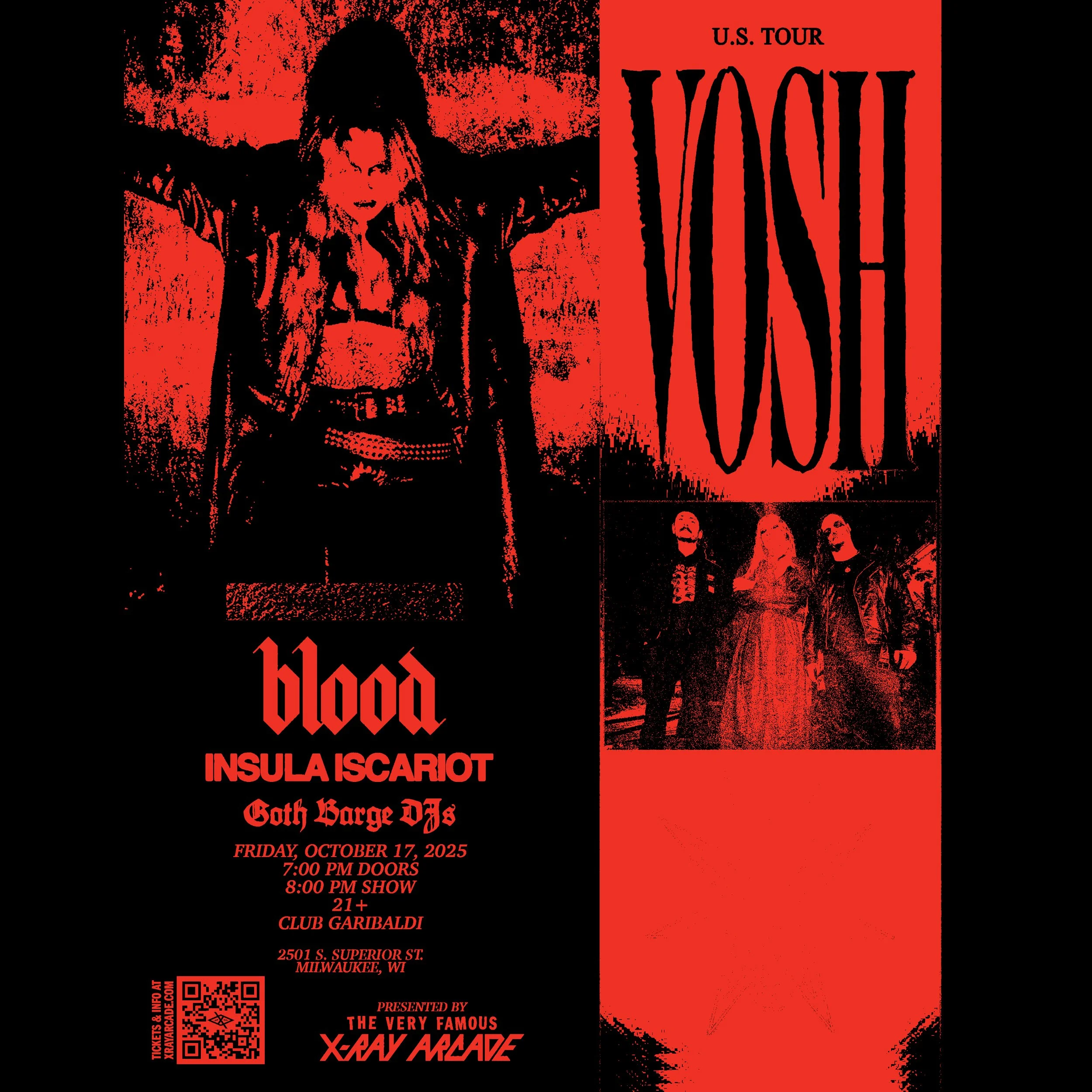 @ GARIBALDI: Vosh / Blood / Insula Iscariot / Goth Barge DJs
