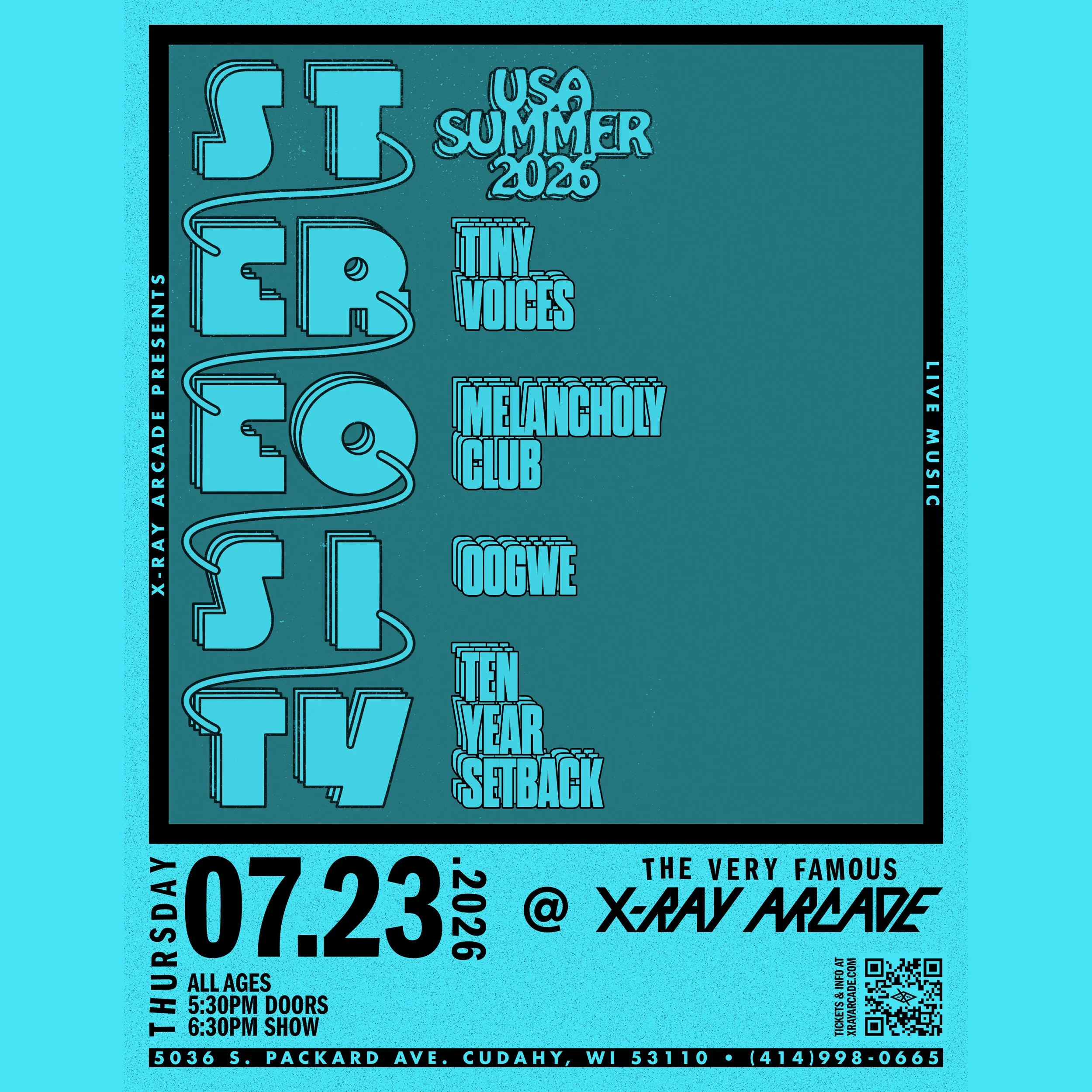 Stereosity / Tiny Voices / Melancholy Club / Oogwe / Ten Year Setback