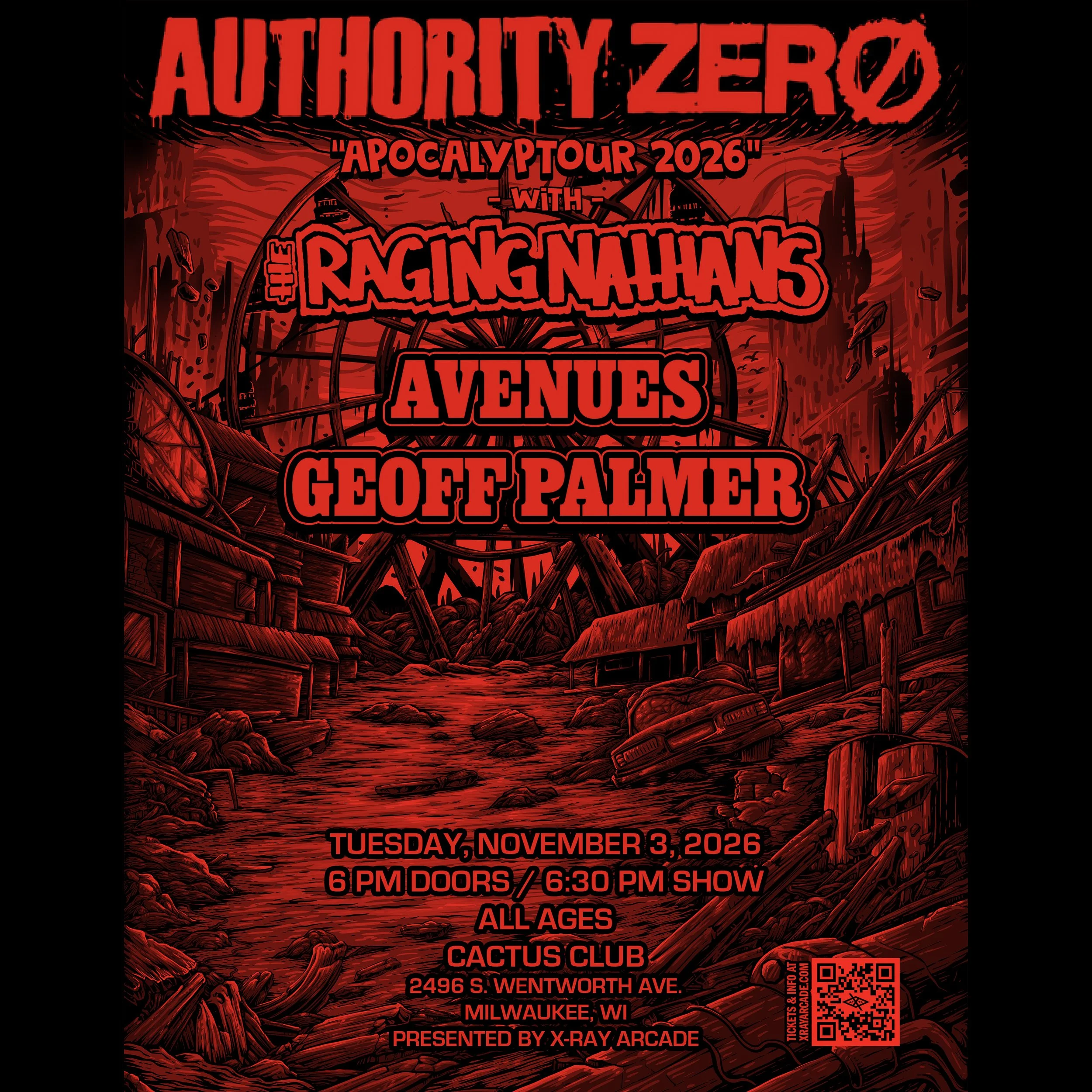 @ CACTUS CLUB: Authority Zero / The Raging Nathans / Avenues / Geoff Palmer