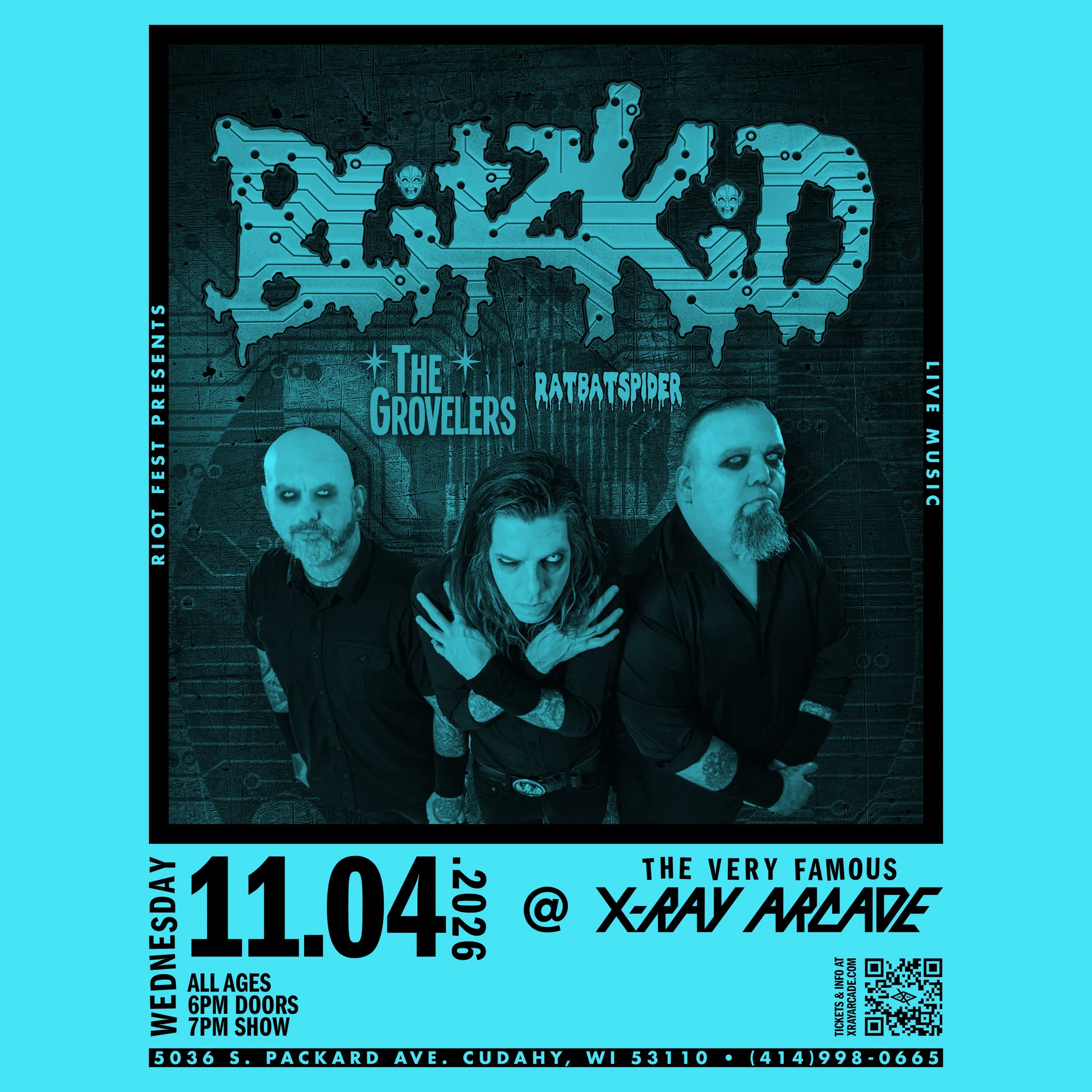 Blitzkid / The Grovelers / Ratbatspider
