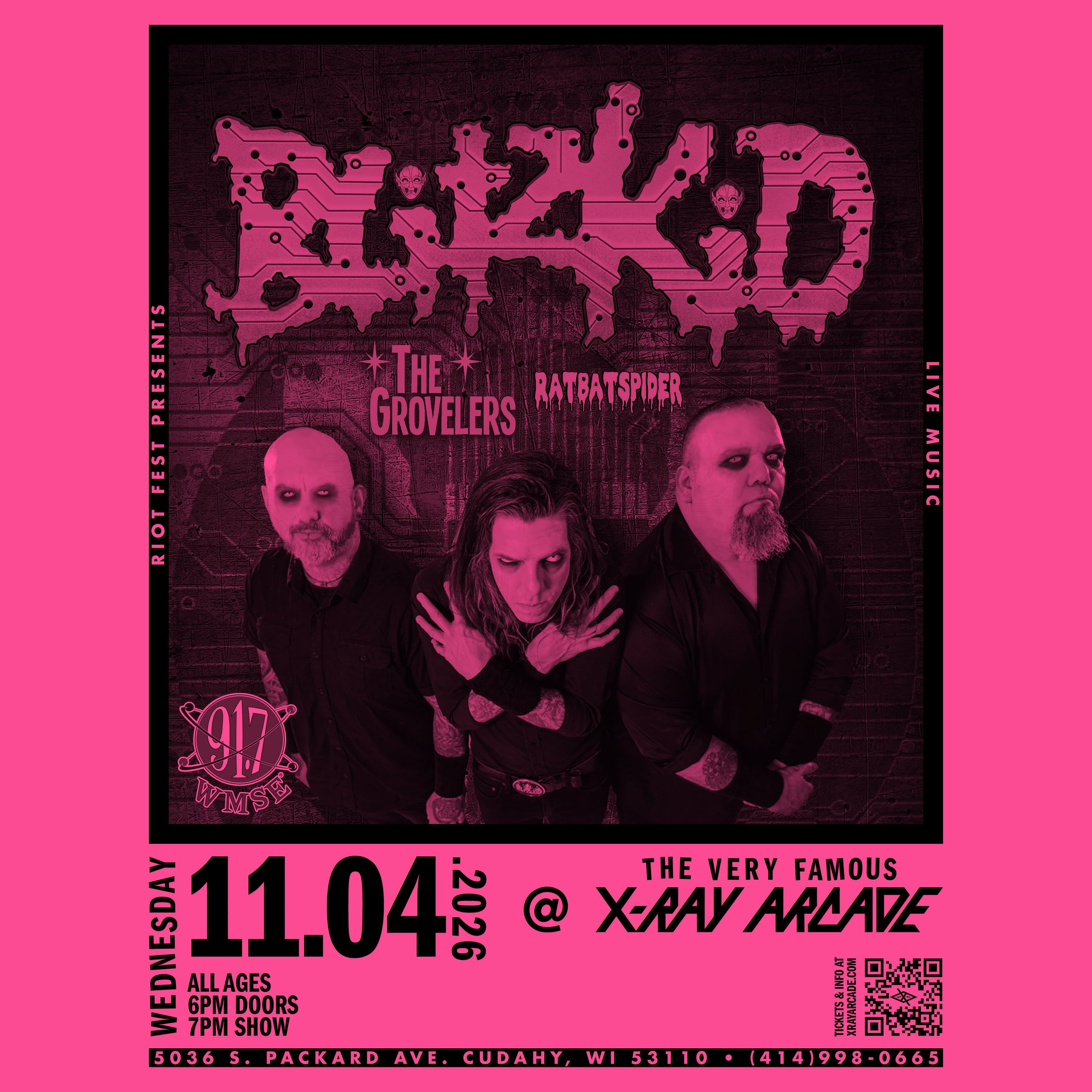 Blitzkid / The Grovelers / Ratbatspider