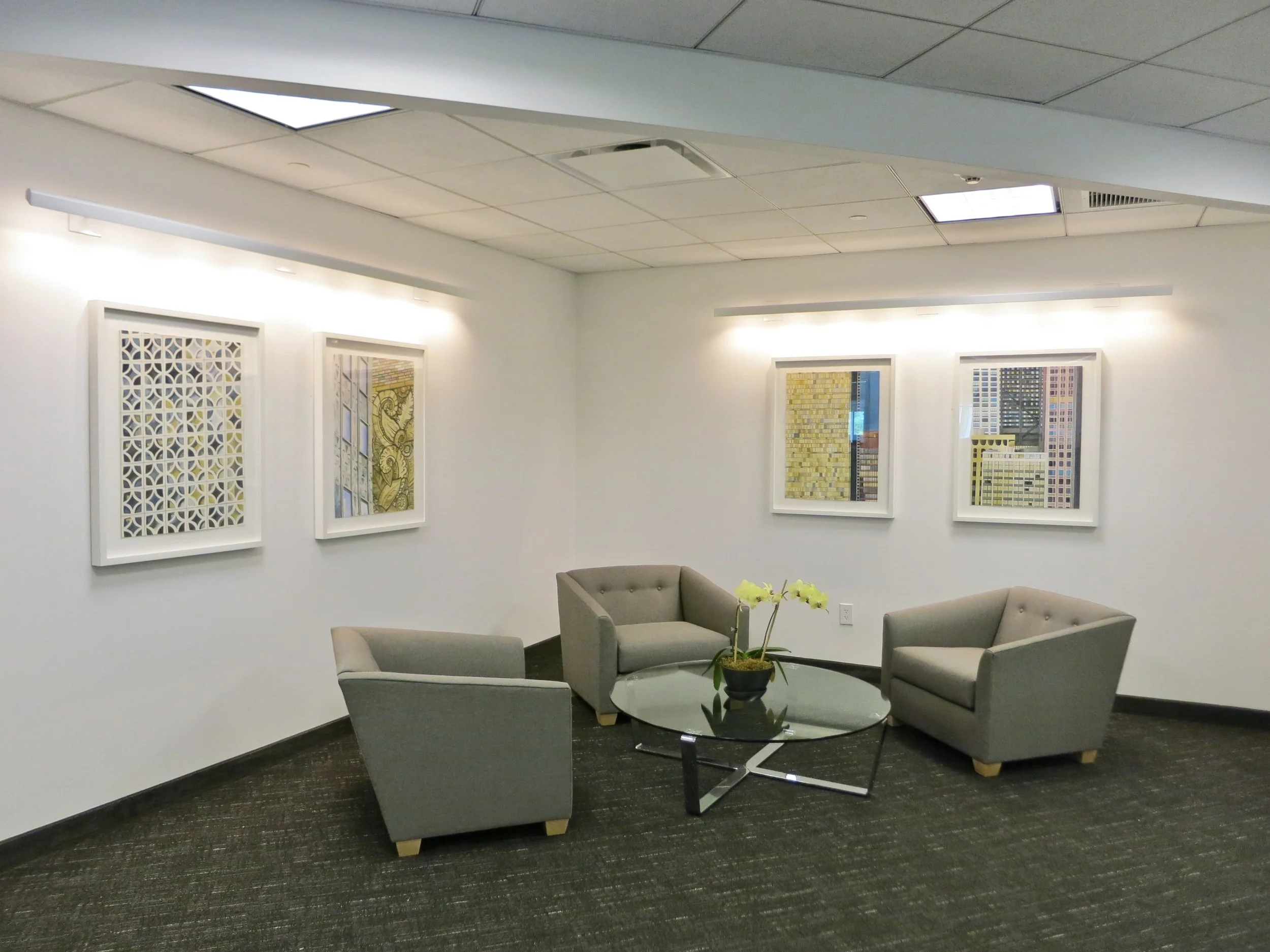 Insurance company client waiting lounge.