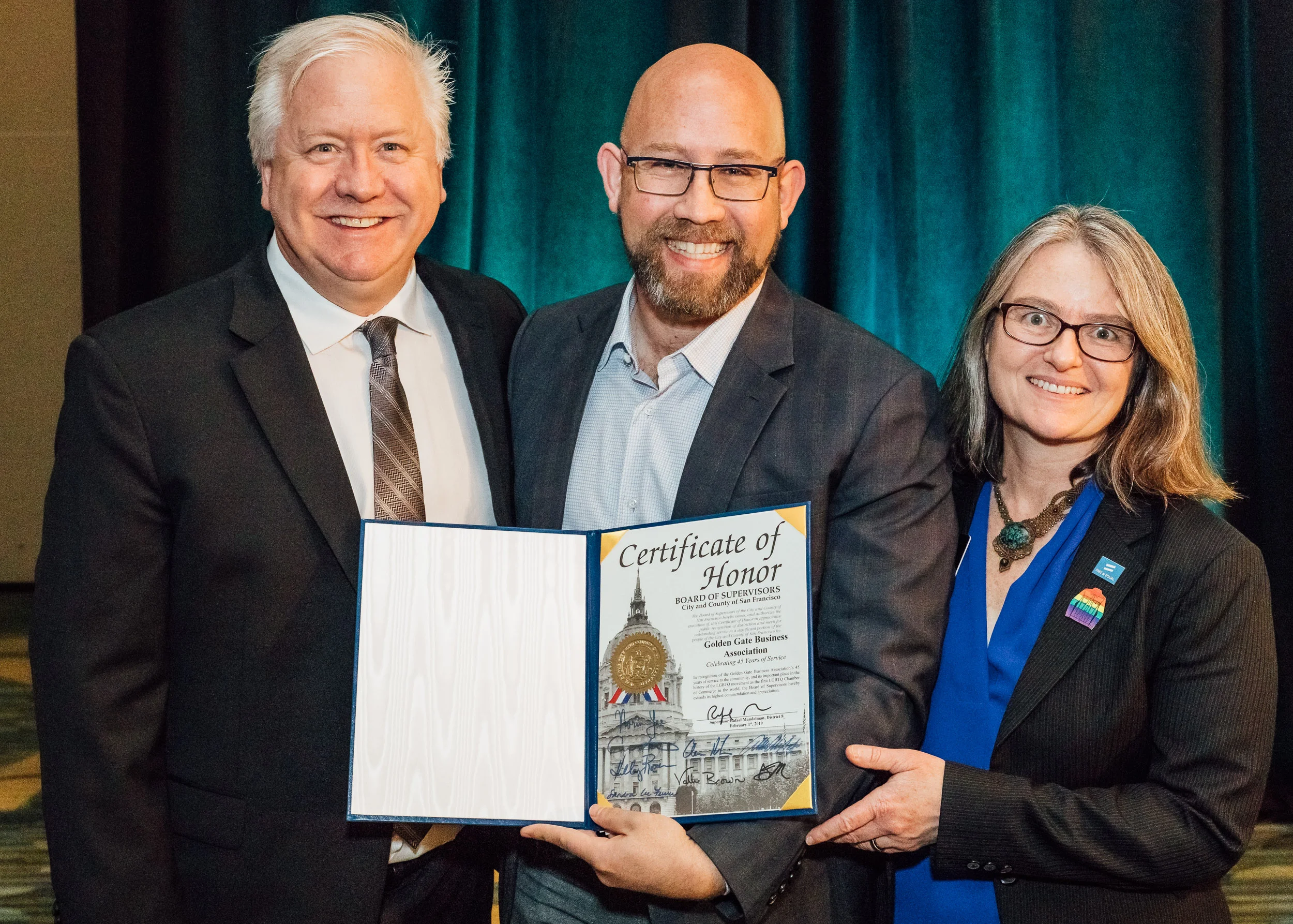 Supervisor Rafael Mandelman providing a Certificate of Honor at an event in San Francisco by Lor Photo