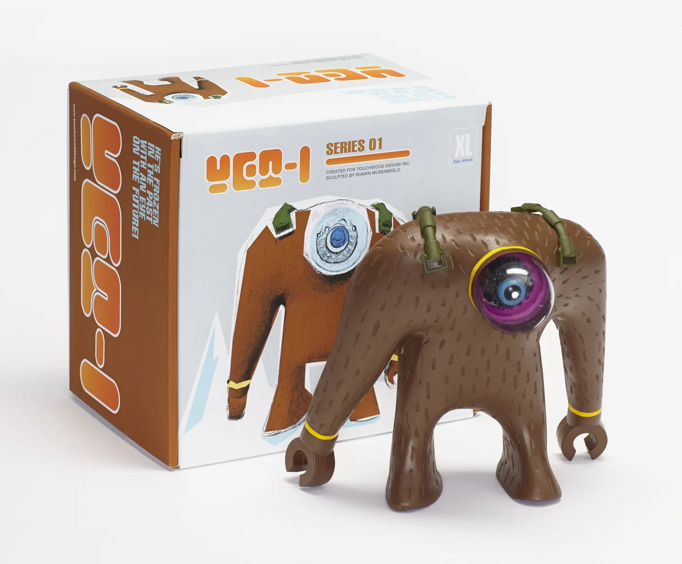 Yeti plaster figurine with package design.